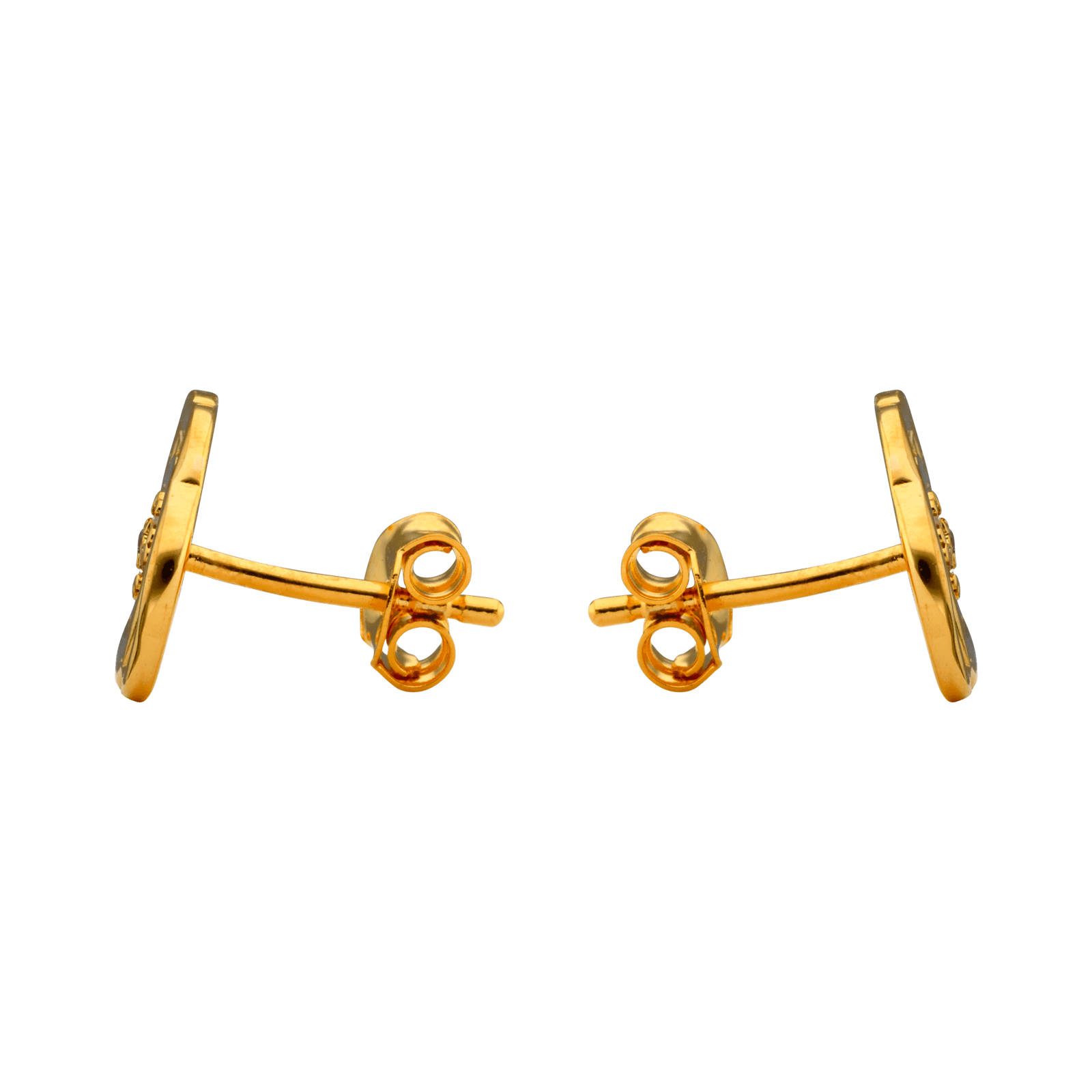 boucle d'oreille Plaque Or fleur sertie Oxyde de Zirconium