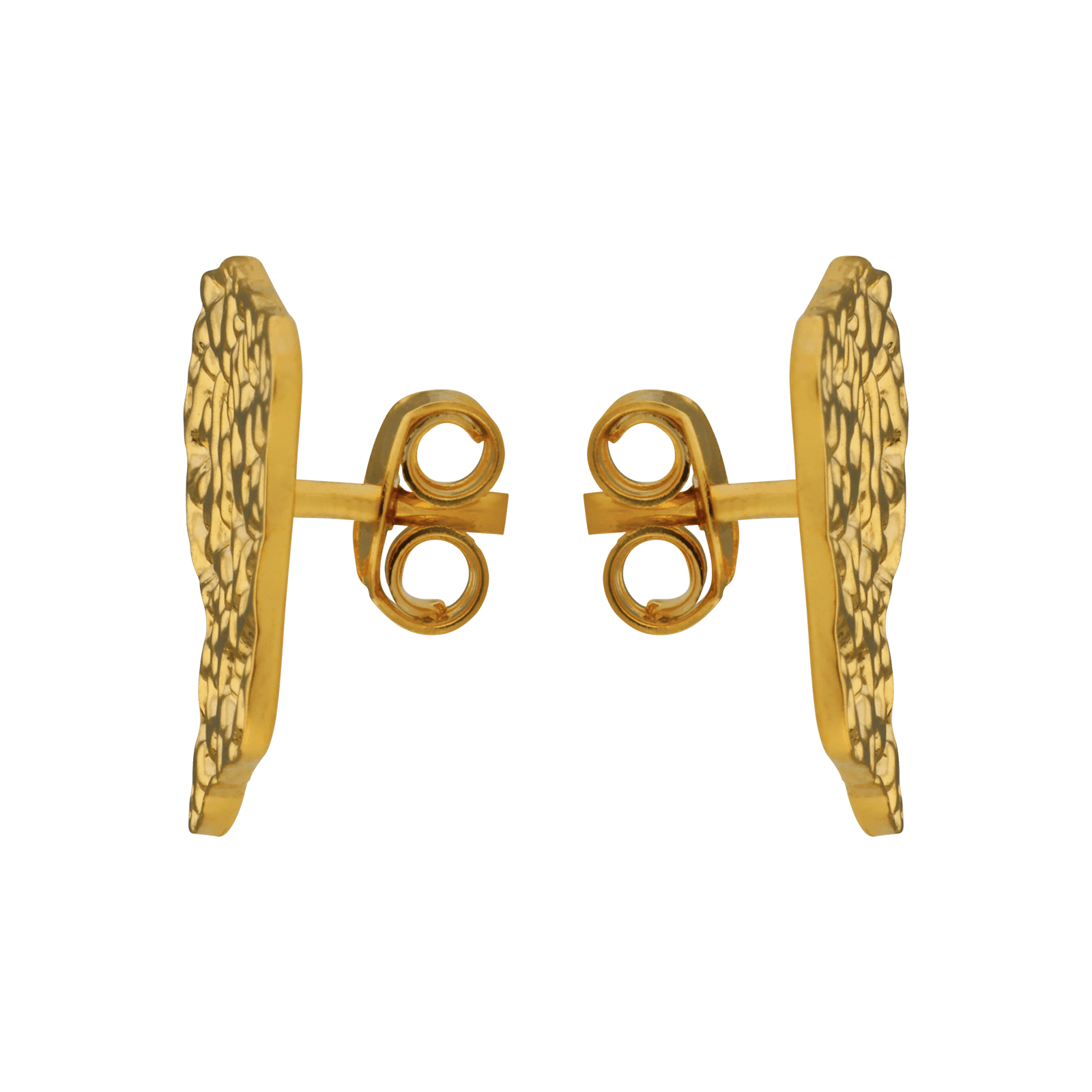Boucles d'Oreilles Plaqué or Carte Guyane Martelé 12mm