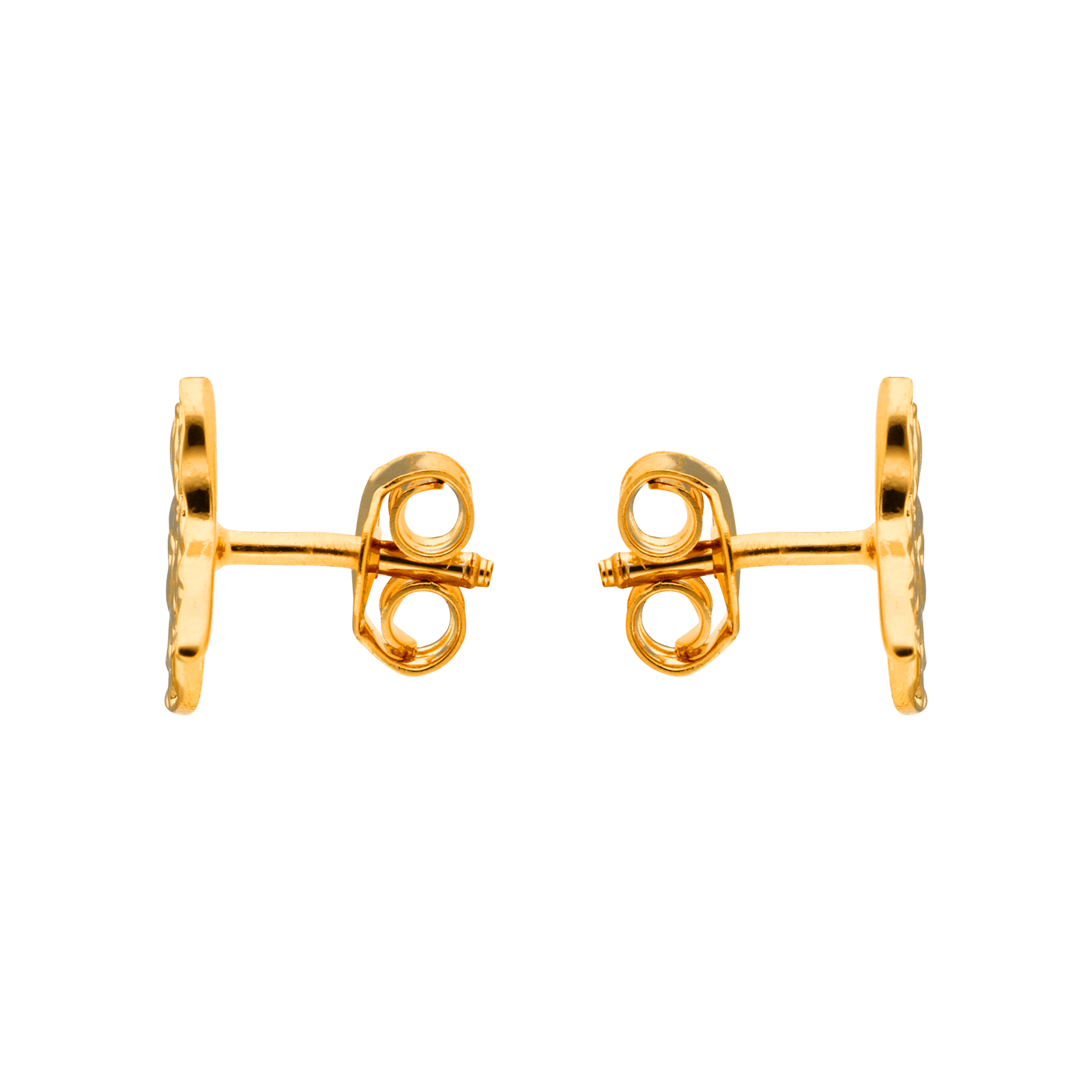 Boucles d'Oreilles Plaqué or Carte Guadeloupe Martelé 12mm