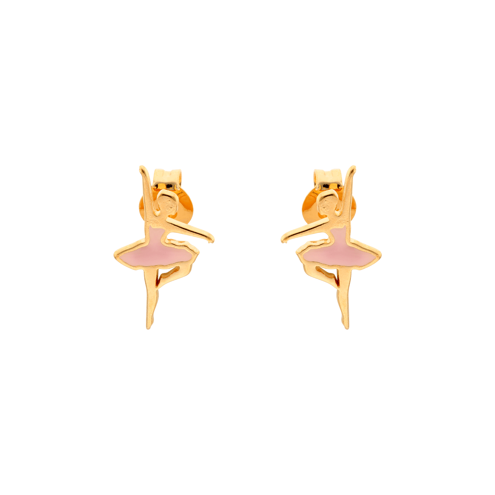 Boucles d'Oreilles Plaqué or Enfant danseuse Émaillé