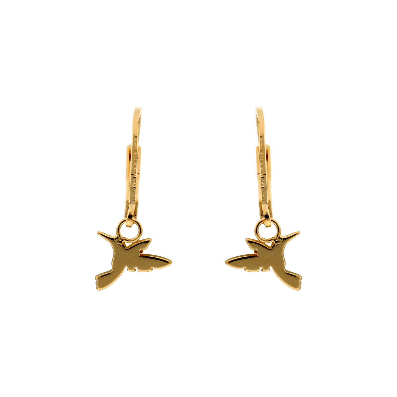 Boucles d'Oreilles Plaqué or Enfant Dormeuse colibri
