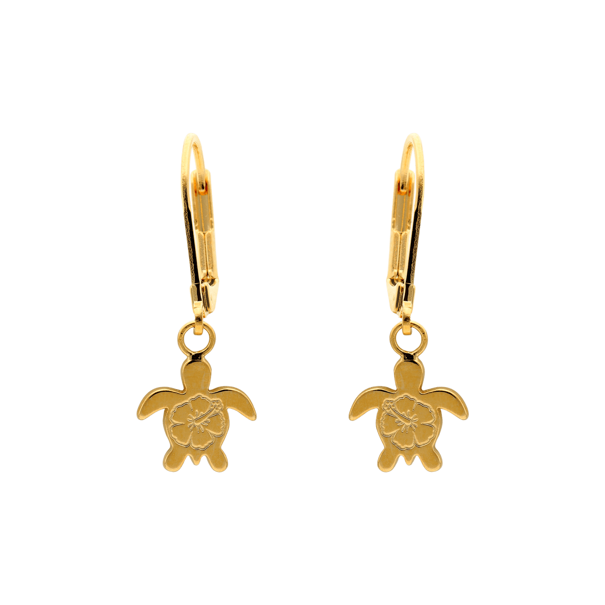 Boucles d'Oreilles Plaqué or Enfant Dormeuse Tortue