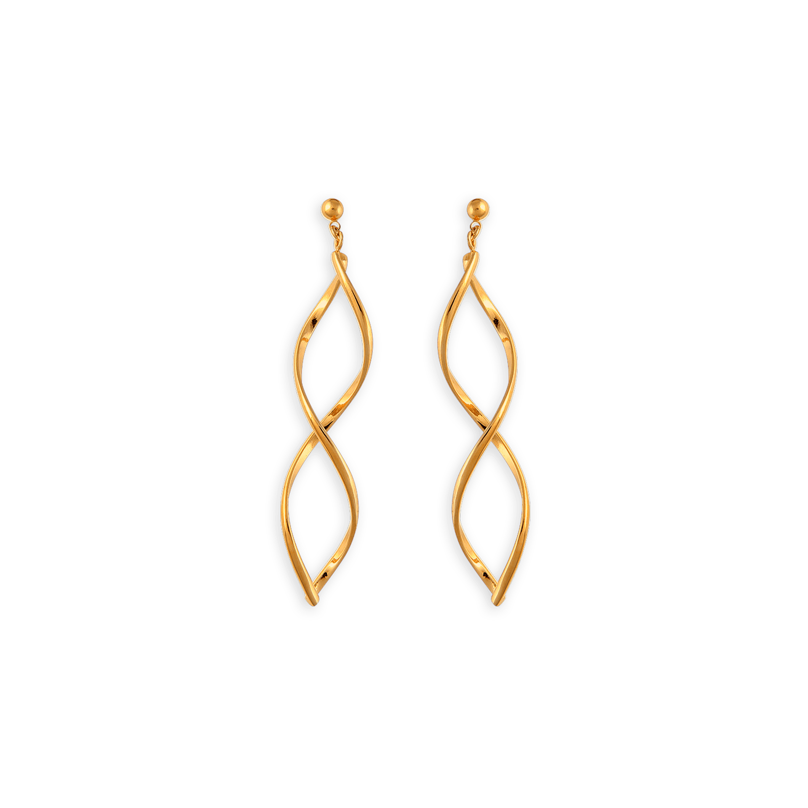 Boucles D'oreilles Plaqué Or Pendant 70mm Au Total Fantaisie