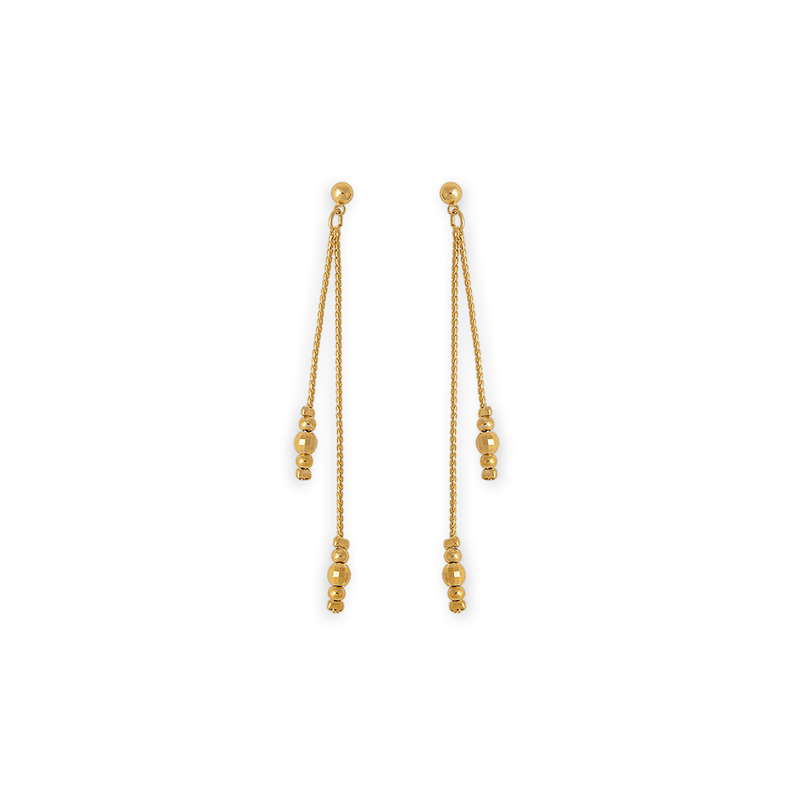 Boucles D'oreilles Plaqué Or Pendant 75mm Au Total Grain D'or