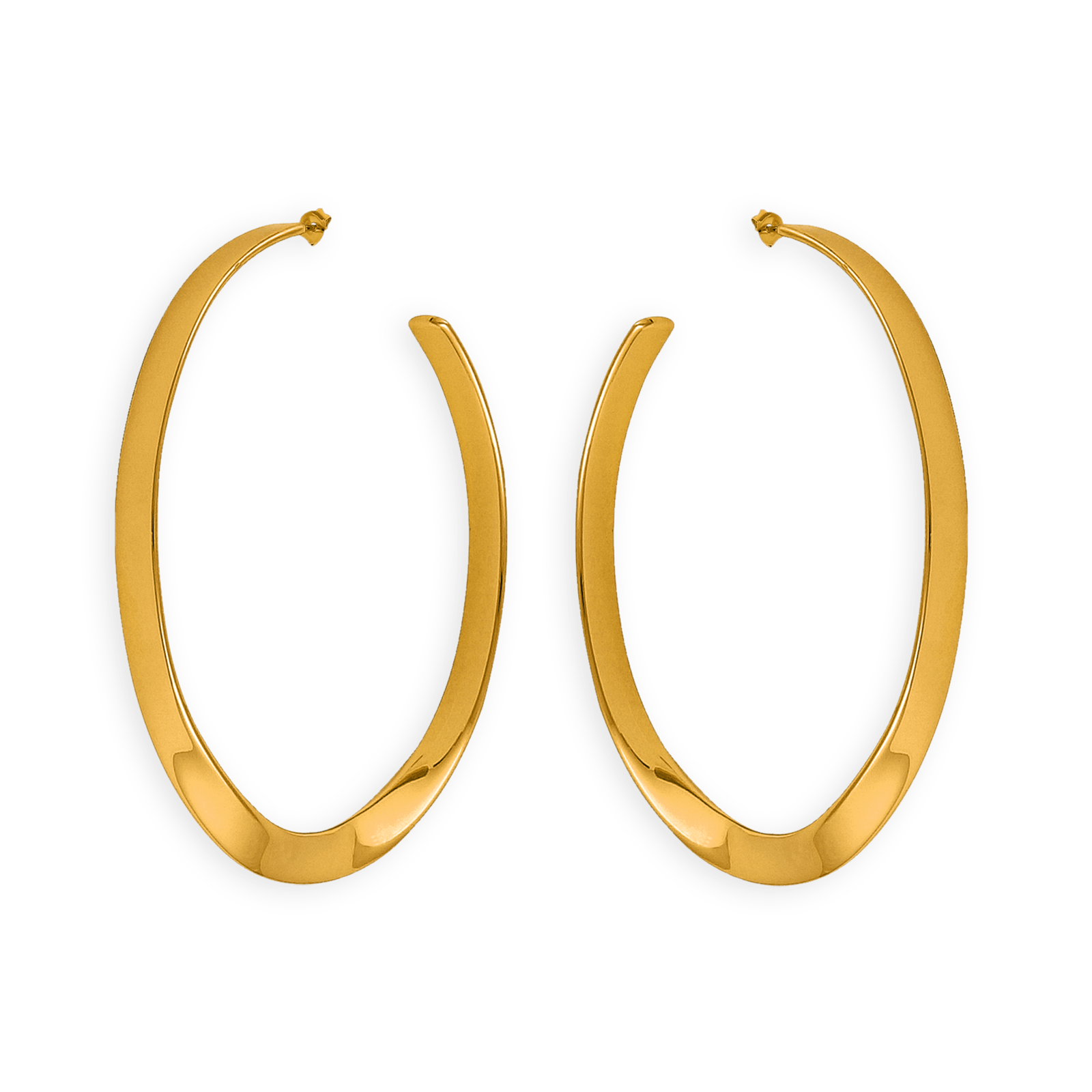créoles plaqué or 65mm torsadées