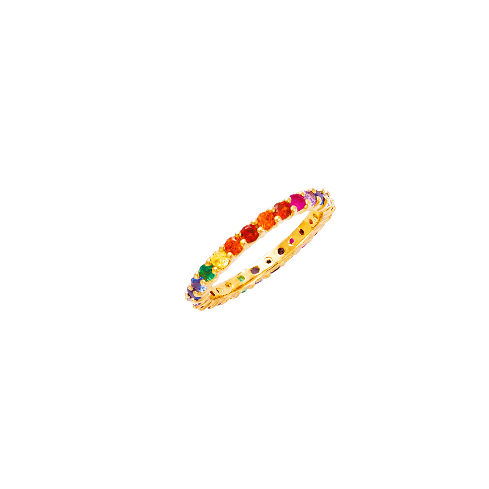 Alliance fine Rainbow 2,7 mm — Plaqué or, taille 58