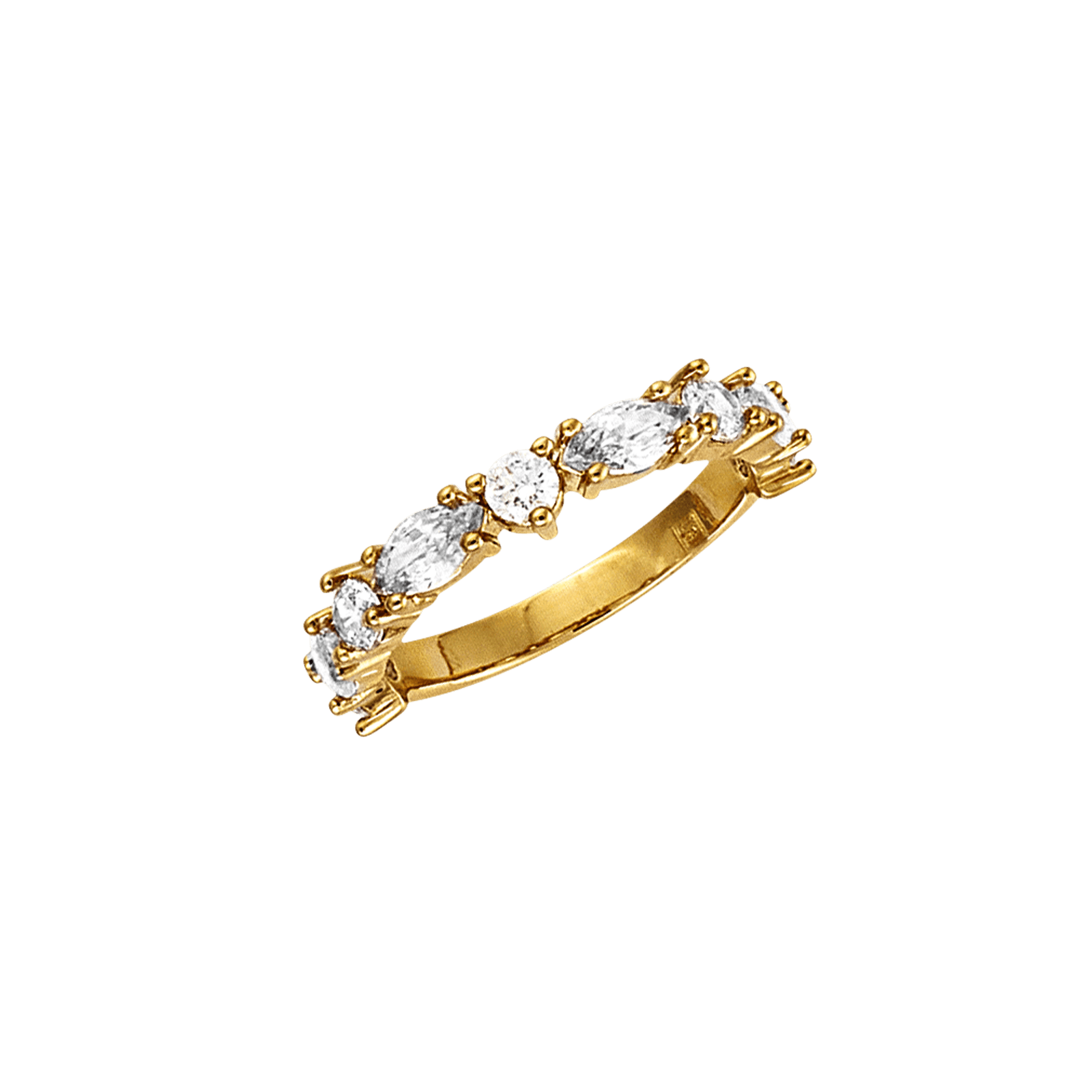 Bague Plaqué or alliance multiformes oxydes blancs