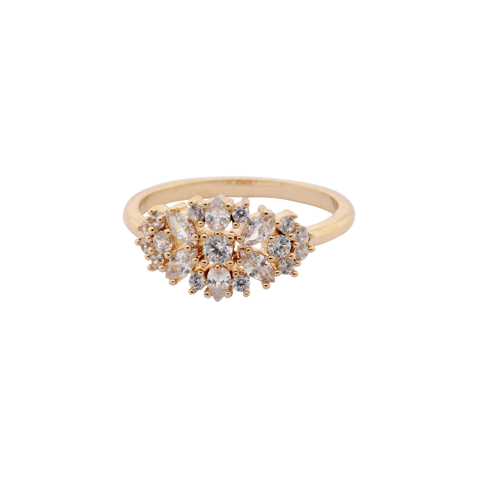 Bague Plaqué or Pavage Oxydes blancs Serti griffes