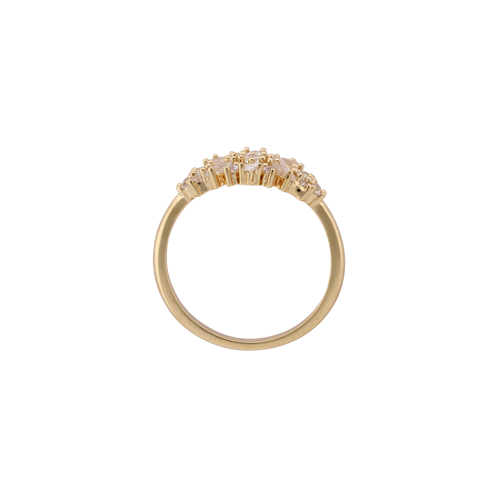 Bague Plaqué or Pavage Oxydes blancs Serti griffes