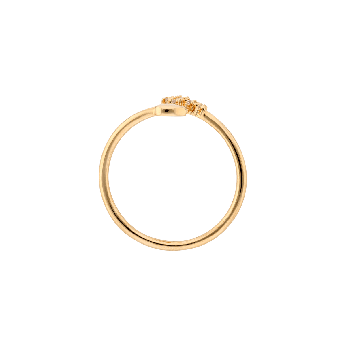 Bague Plaqué or motif croix et coeur Oxydes blancs