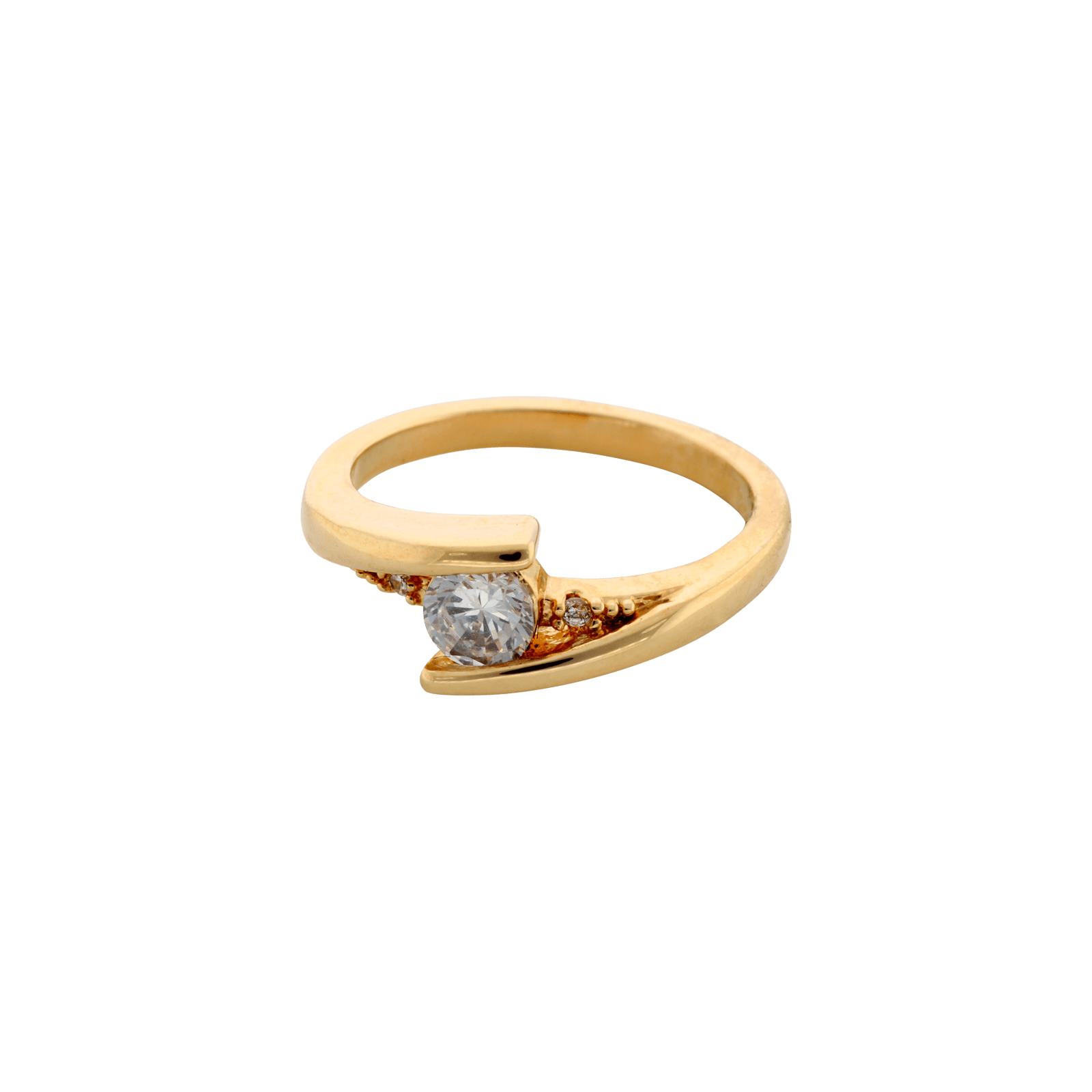 Bague Plaqué or Oxyde blanc