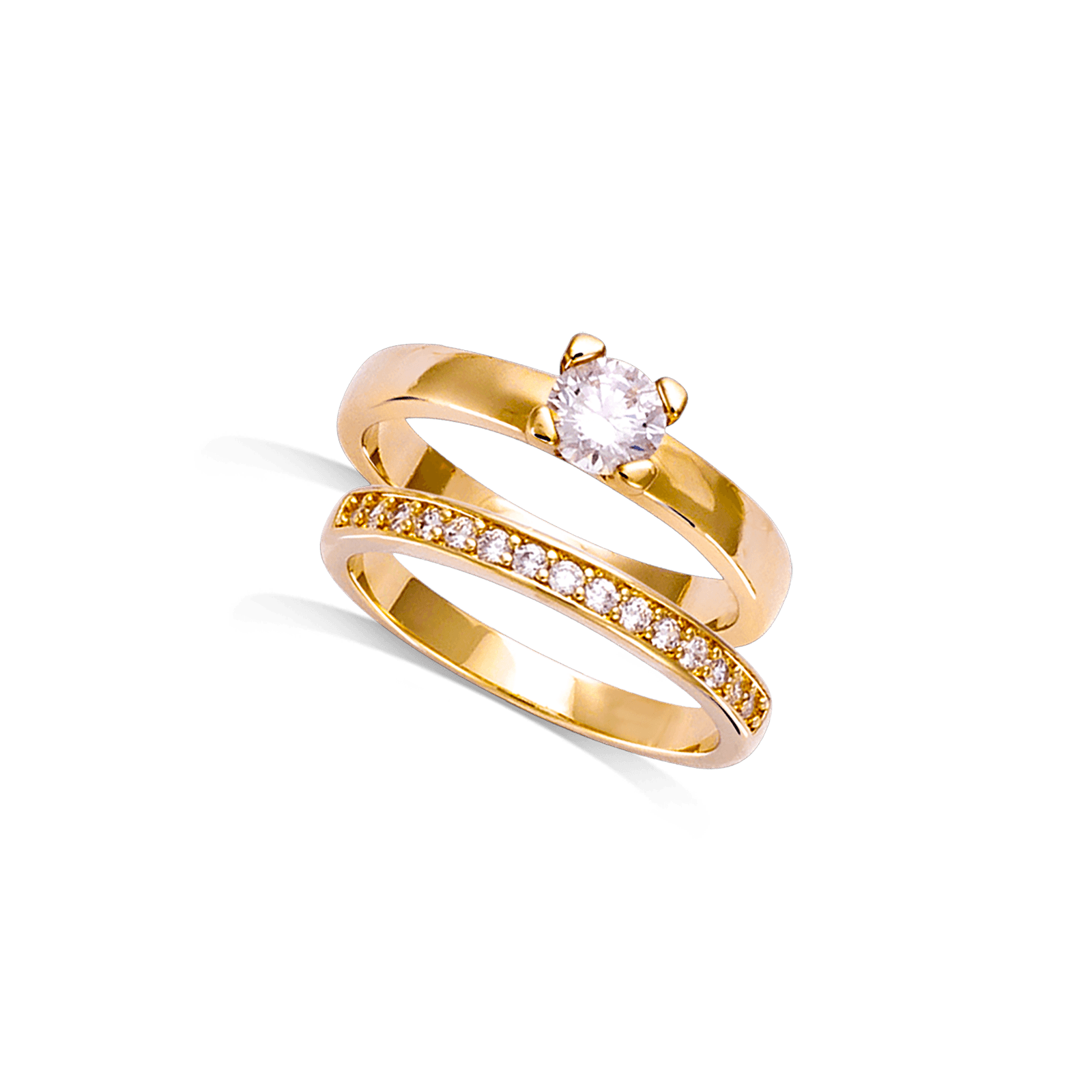 Alliance solitaire Zirconium Plaqué or