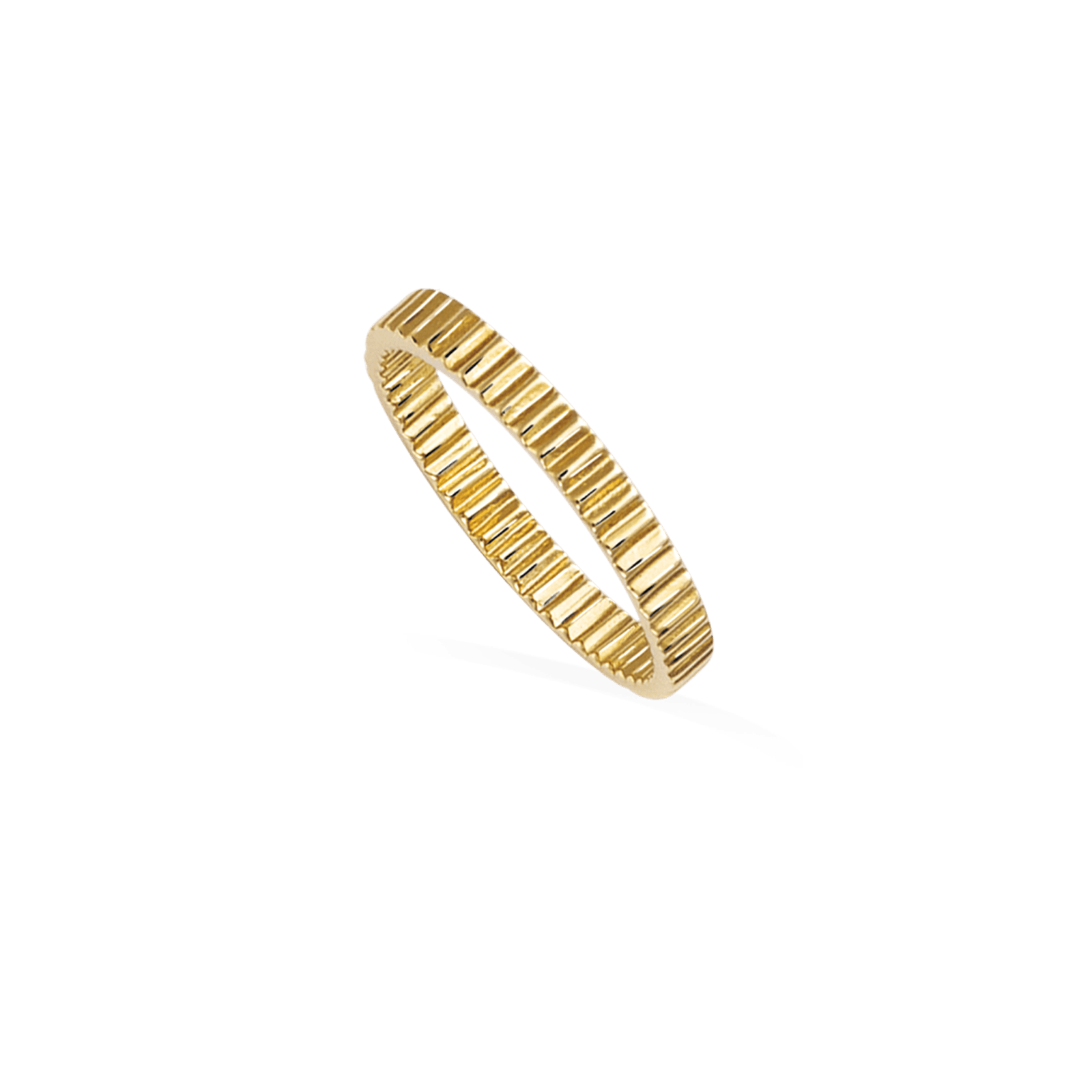 Bague striée lisse — Plaqué or, taille 54