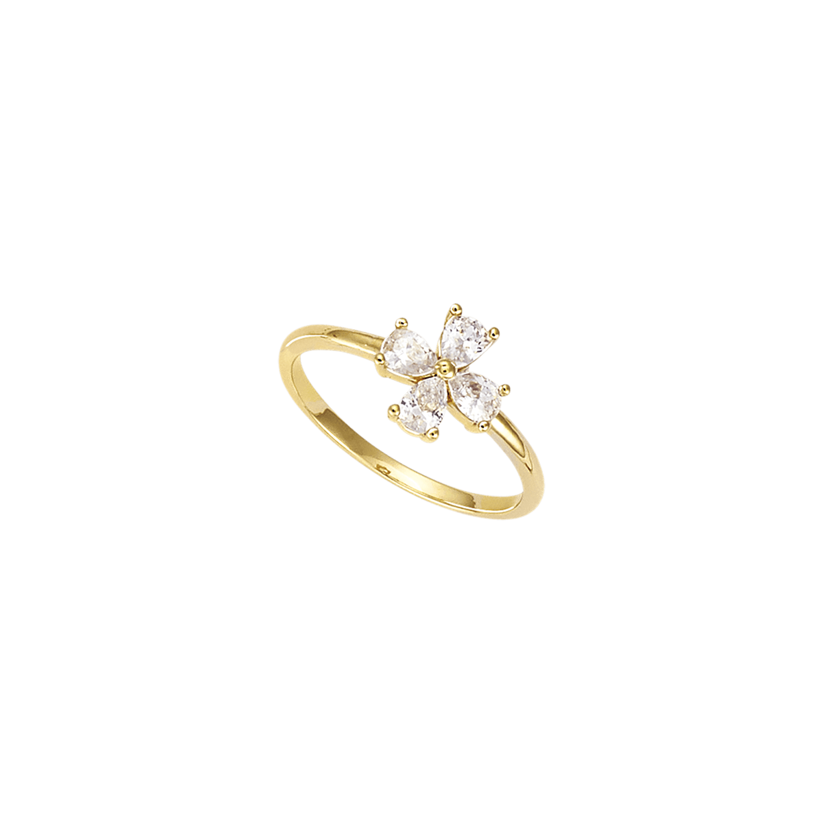 Bague Plaqué or 4 Oxyde de Zirconium