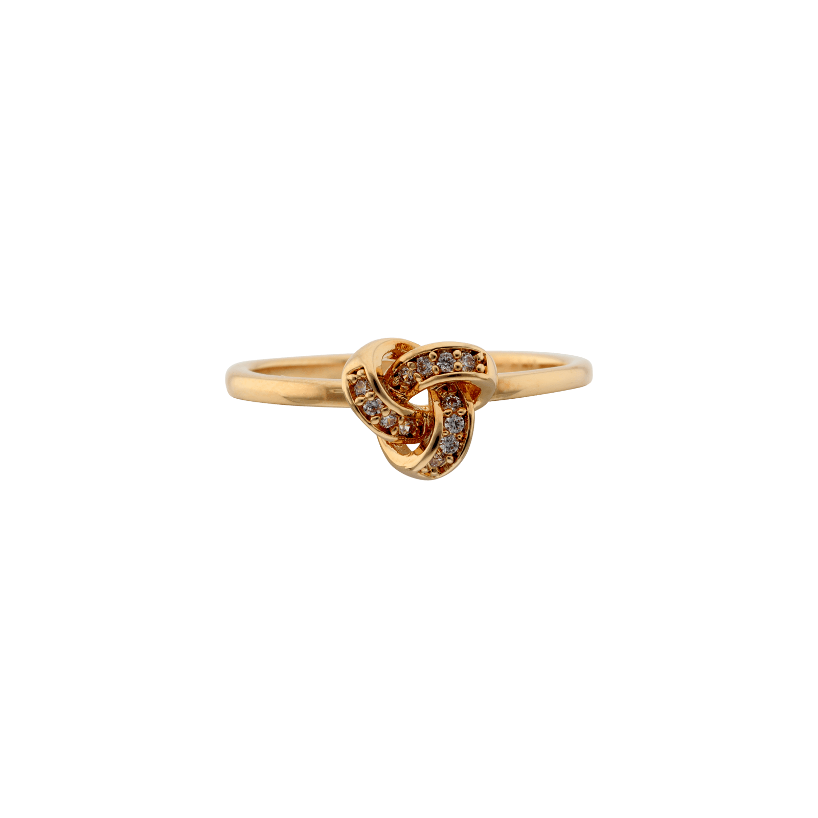 Bague Plaqué or nœud Oxyde de Zirconium