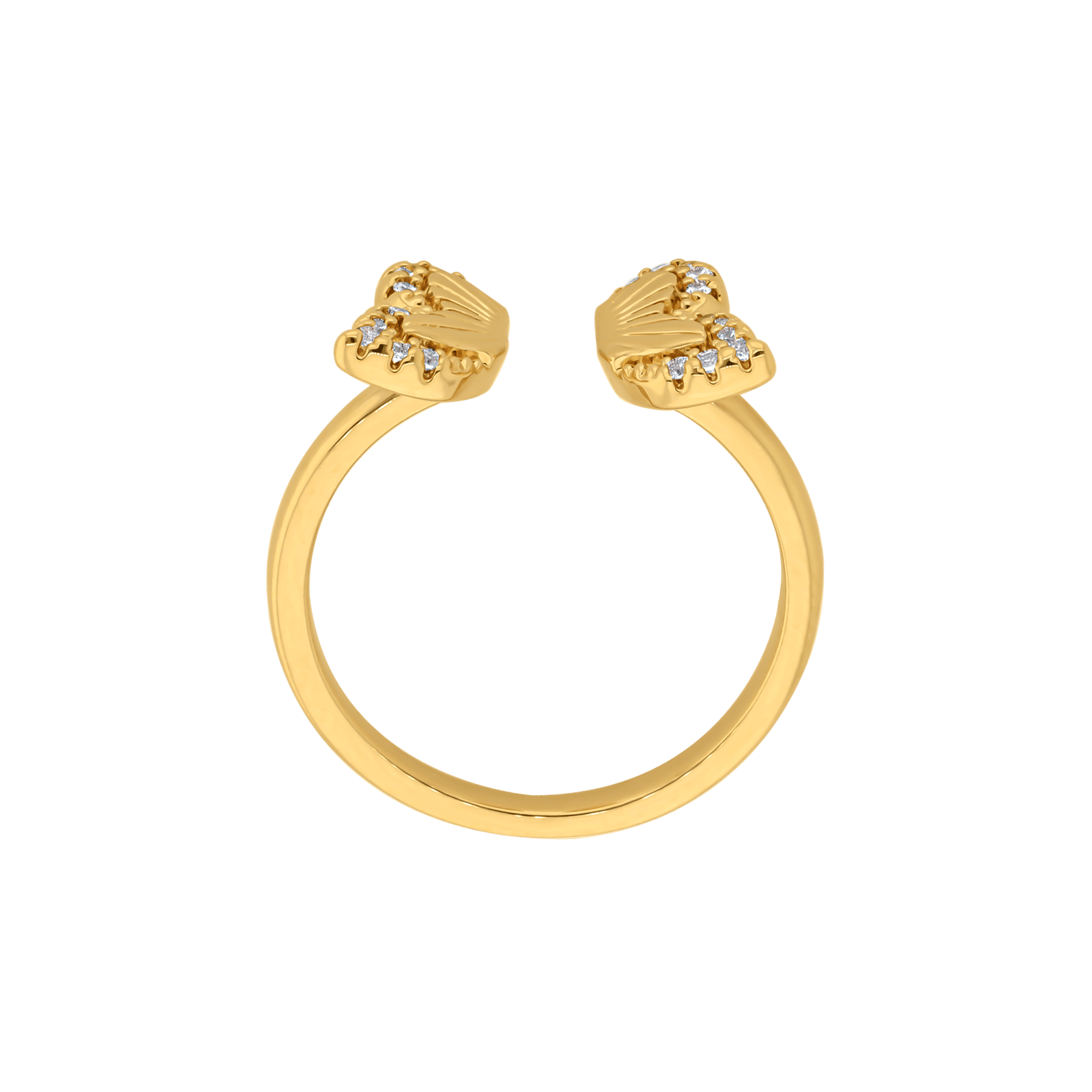 Bague Plaqué or ouverte Papillon rayonnant plus Oxydes blancs