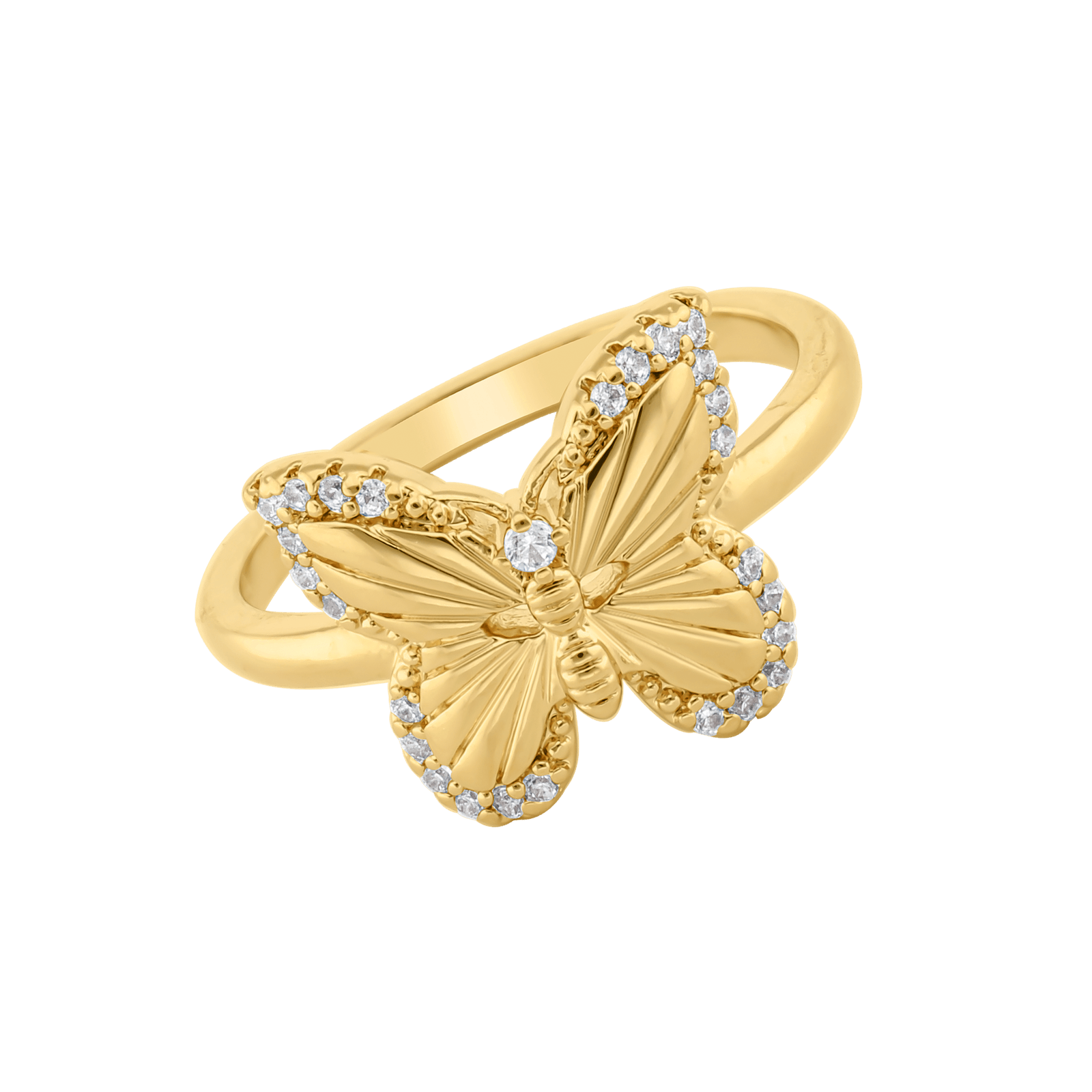 Bague Plaqué or papillon