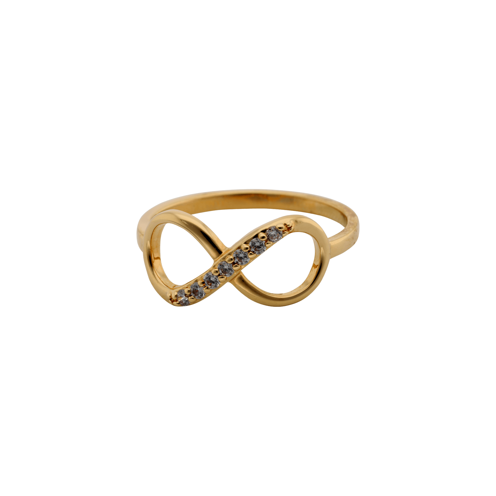 Bague Plaqué or symbole infini oxydes blancs