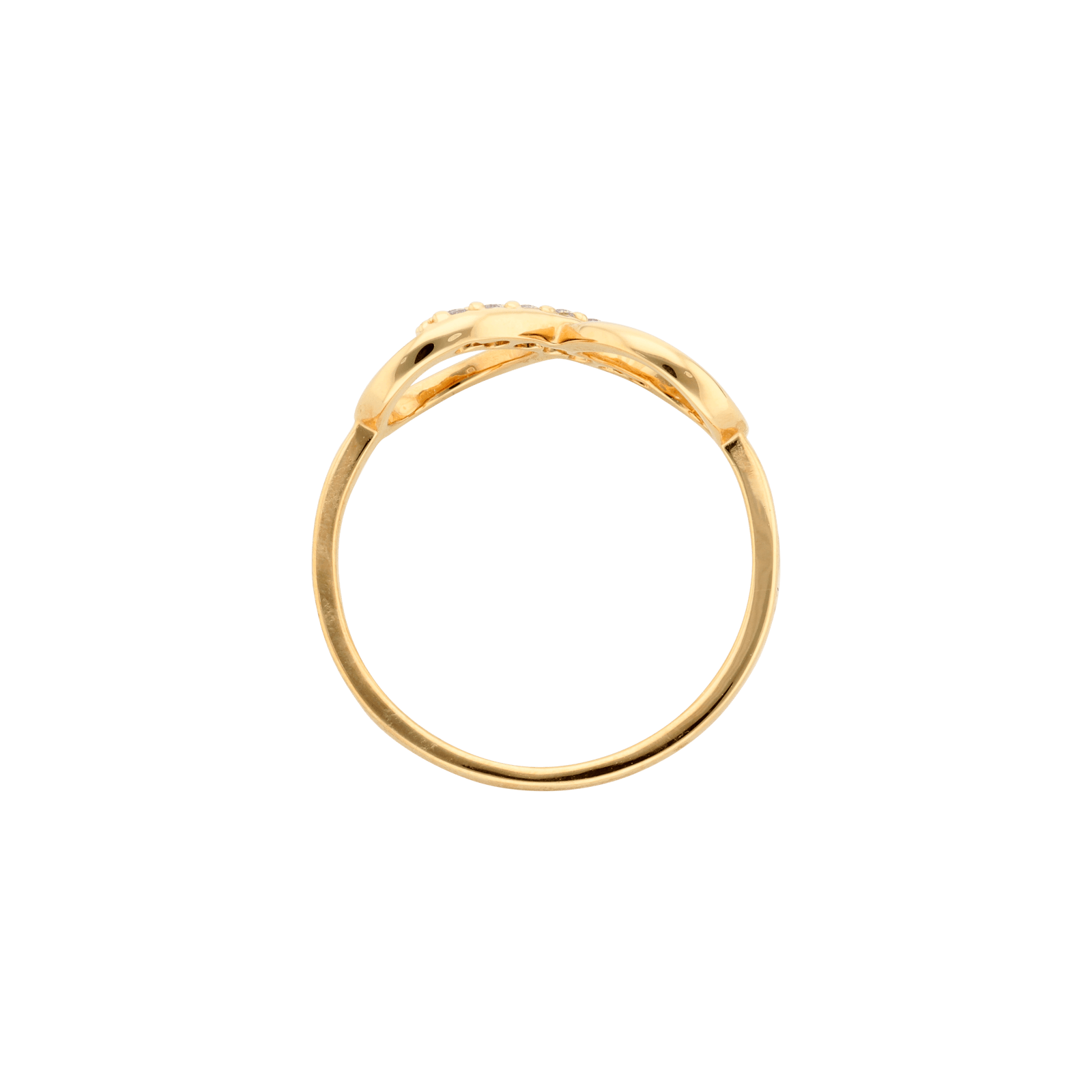 Bague Plaqué or symbole infini oxydes blancs