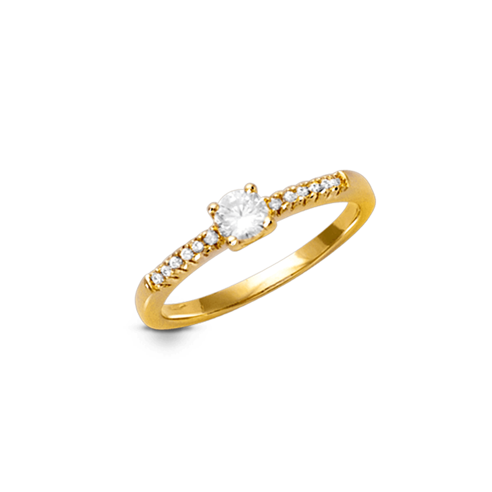 Bague Plaqué or solitaire Entourage Zirconia Cubique