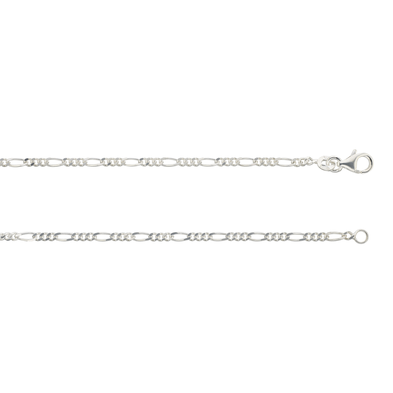 Collier Alterné 1 plus 3 50cm Argent