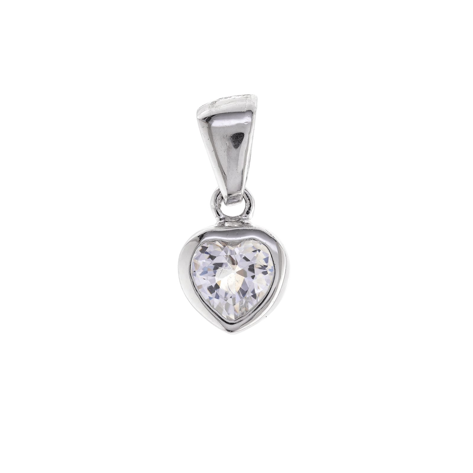 Pendentif Argent Oxyde de Zirconium coeur