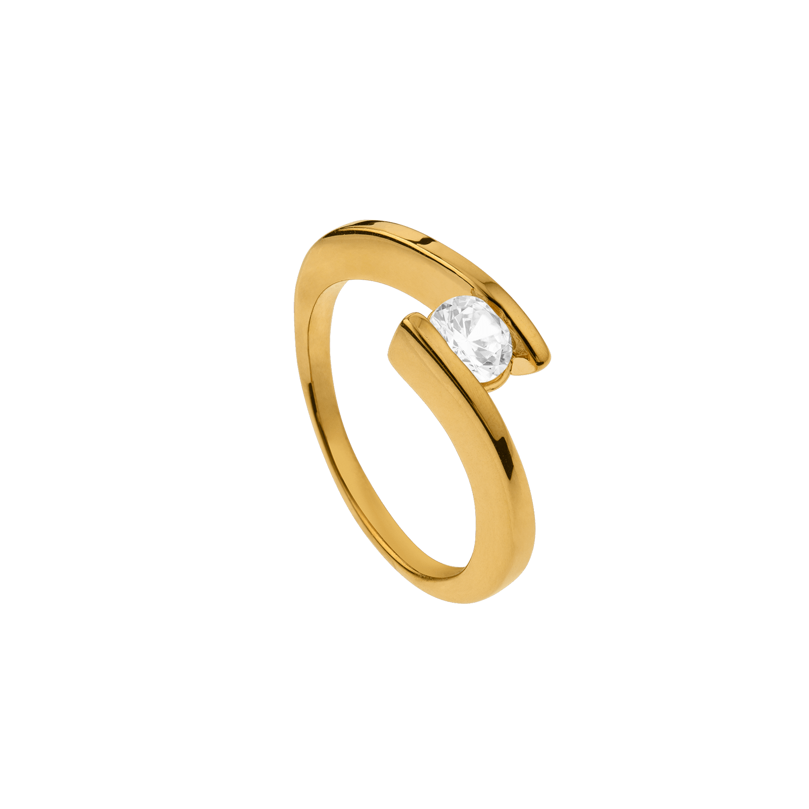 Bague Plaqué Or Zirconium
