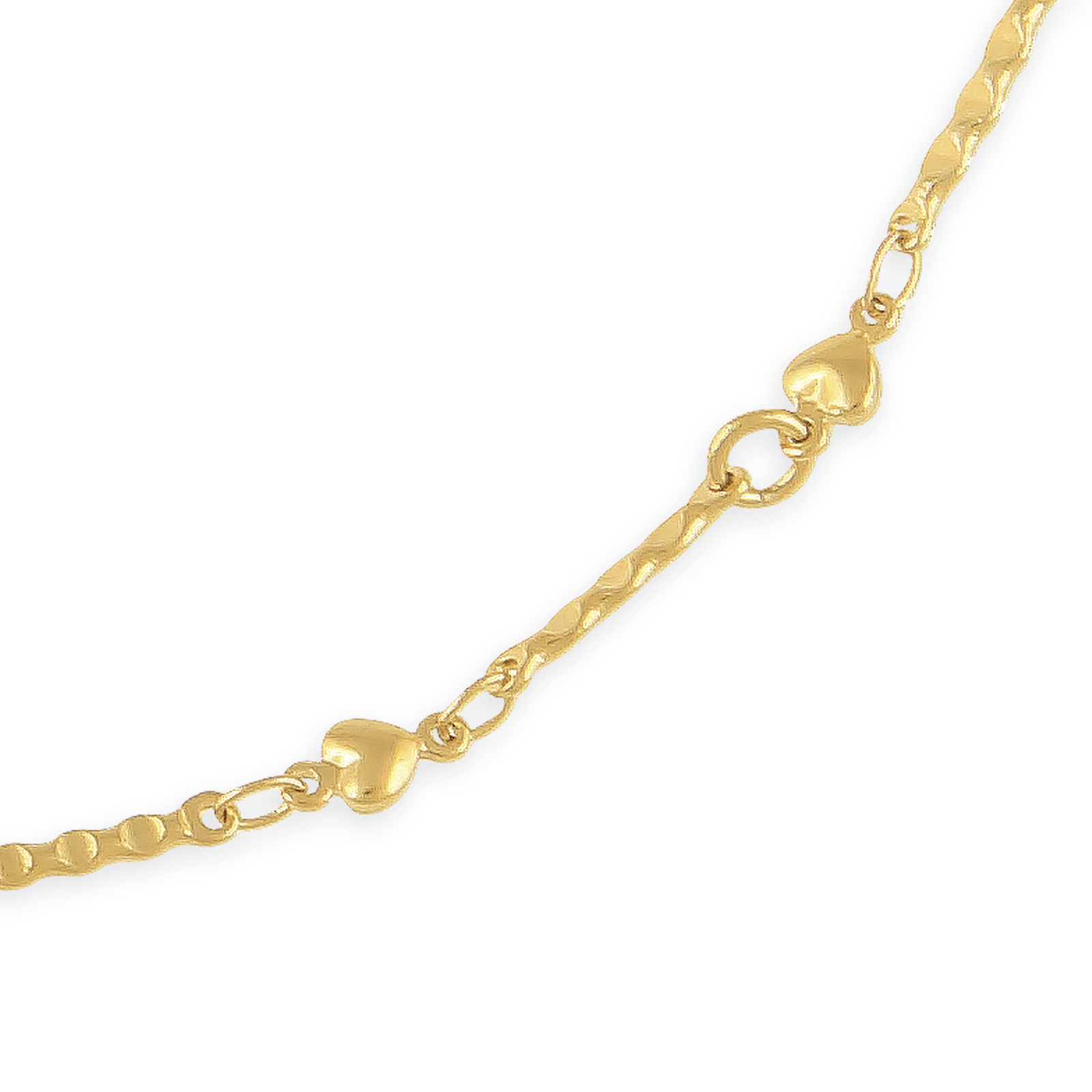 Chaîne Cheville Plaqué Or Cœurs