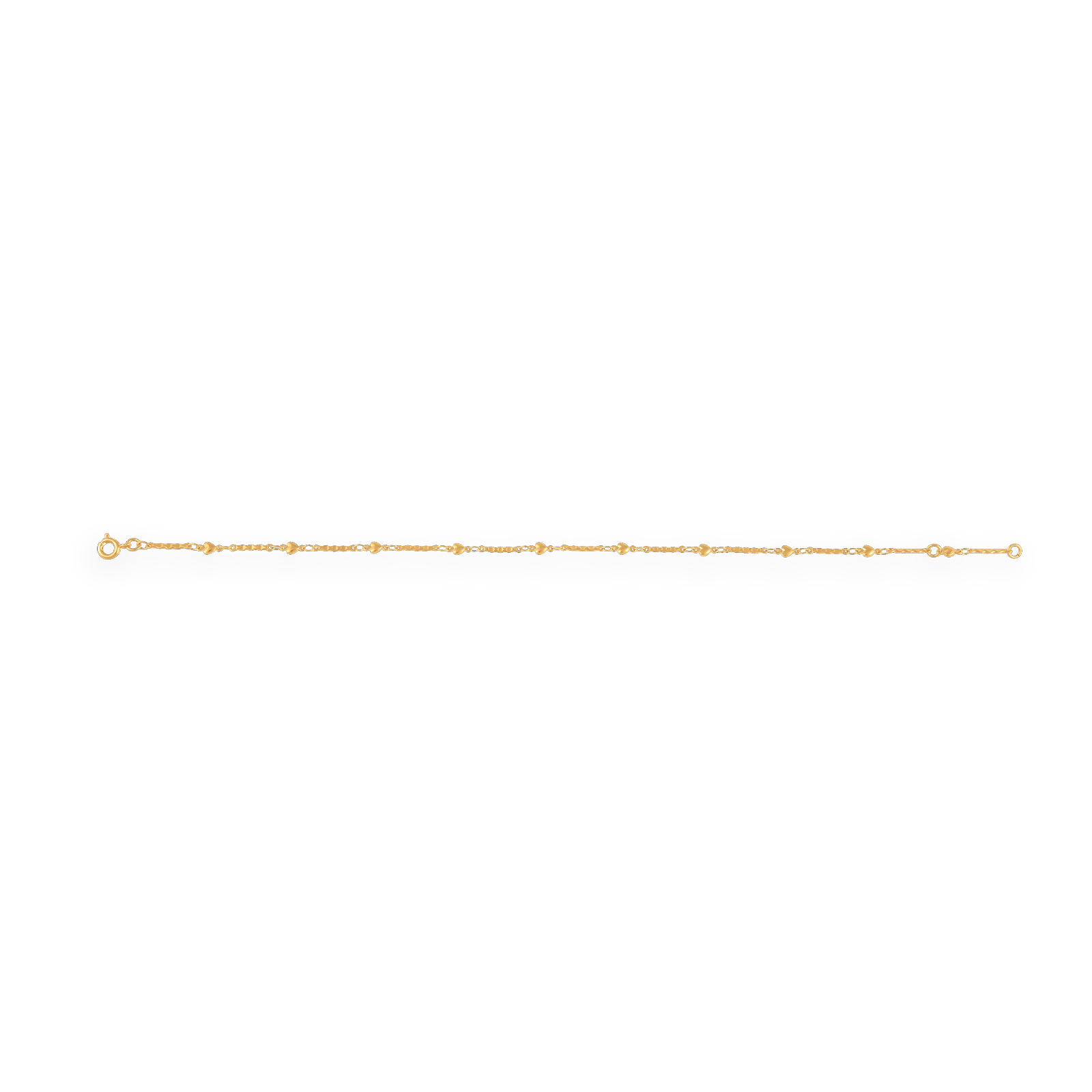 Chaîne Cheville Plaqué Or Cœurs