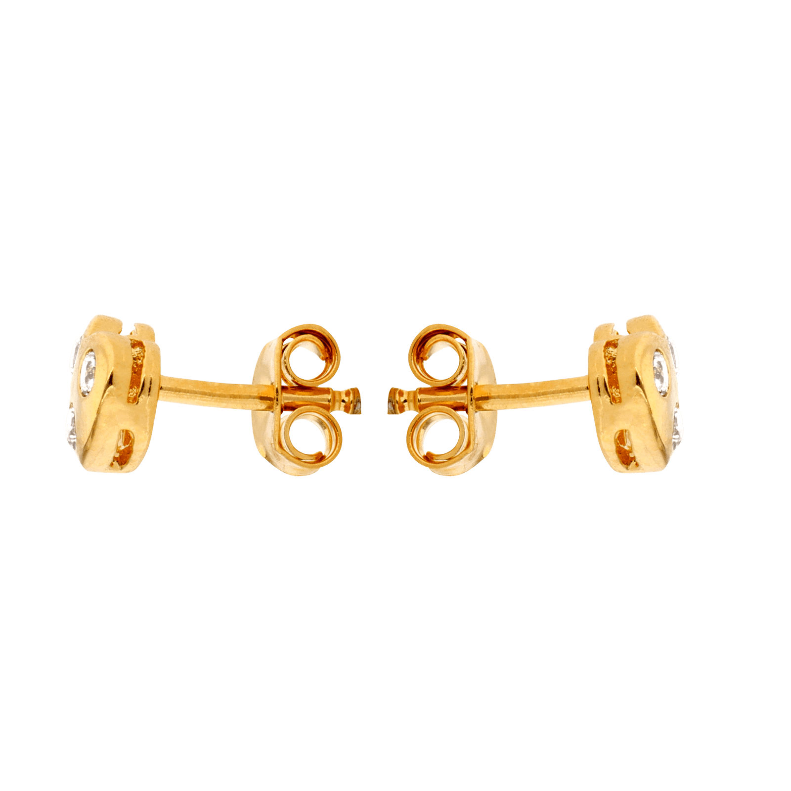 Boucles D'oreilles Cœur Zirconium 5.8*5.3mm Plaqué Or