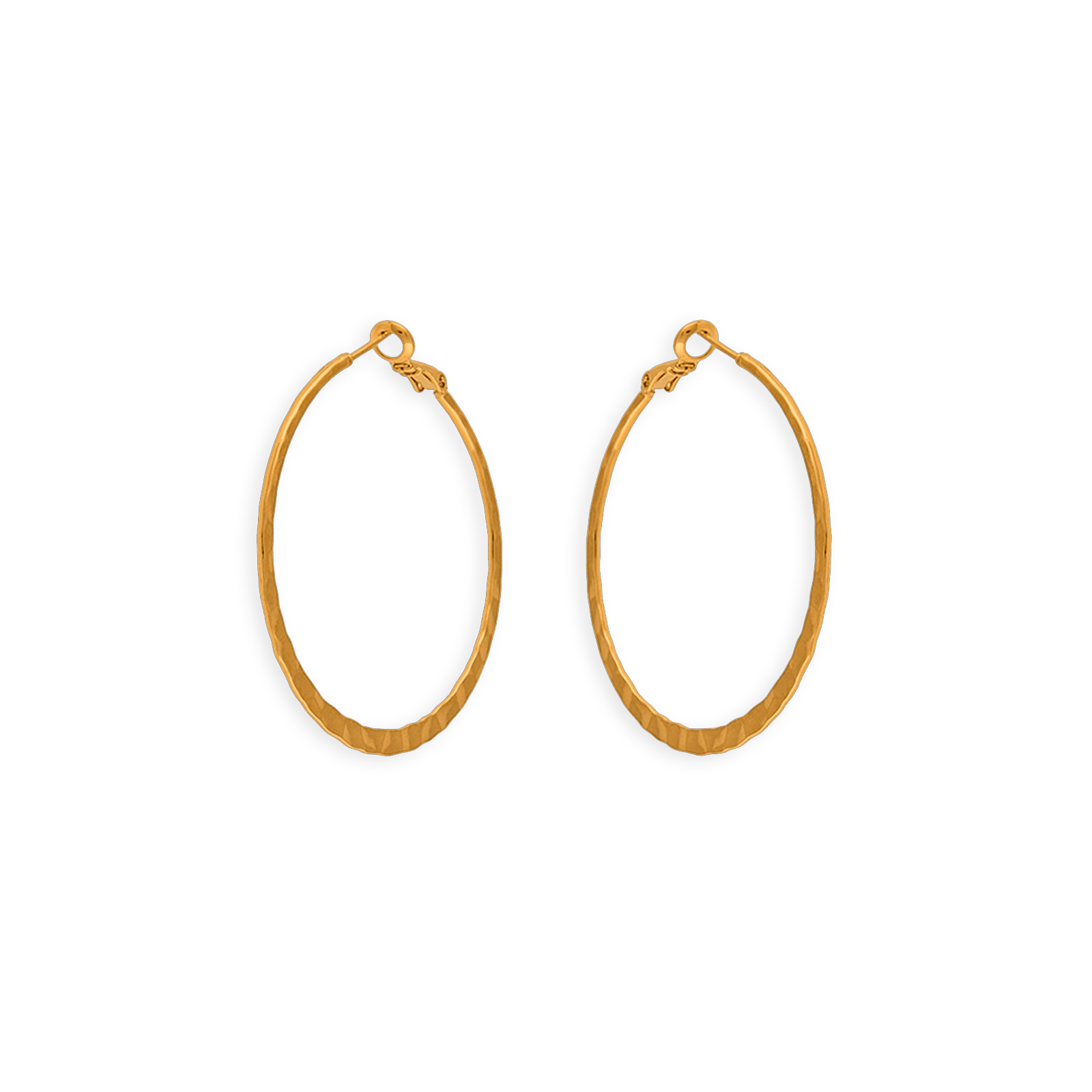 créoles plaqué or martelées 45mm