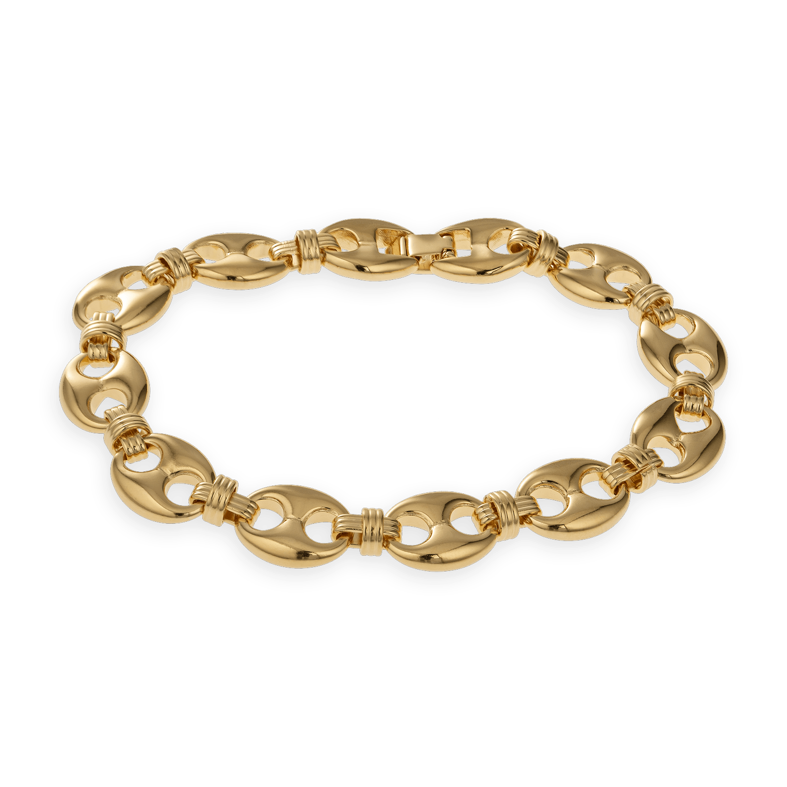Bracelet Plaqué Or Maille Grain De Café