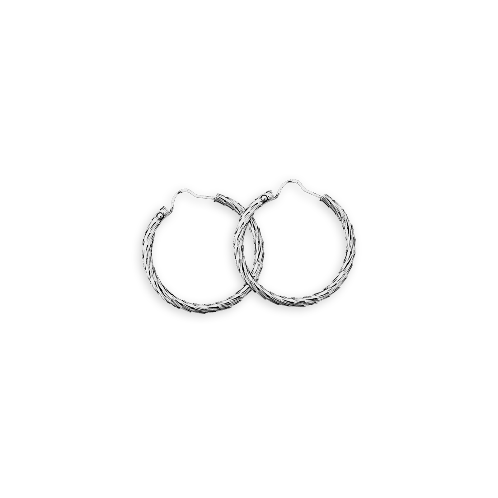 créoles argent 925/1000e diamantées 20mm