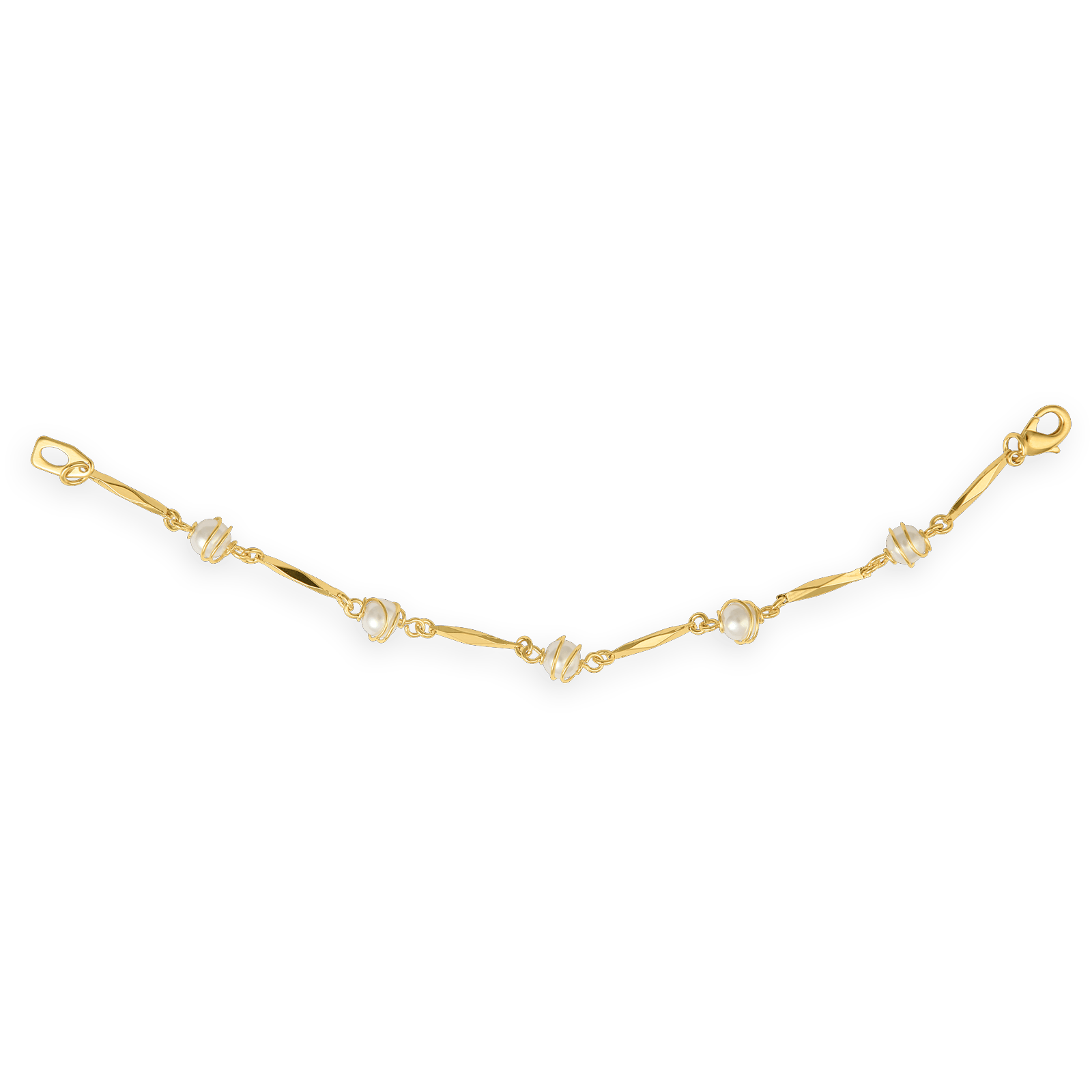 Bracelet Plaqué Or Perles Fantaisies