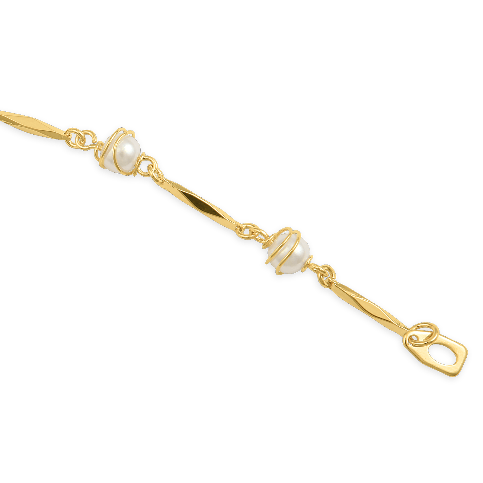 Bracelet Plaqué Or Perles Fantaisies