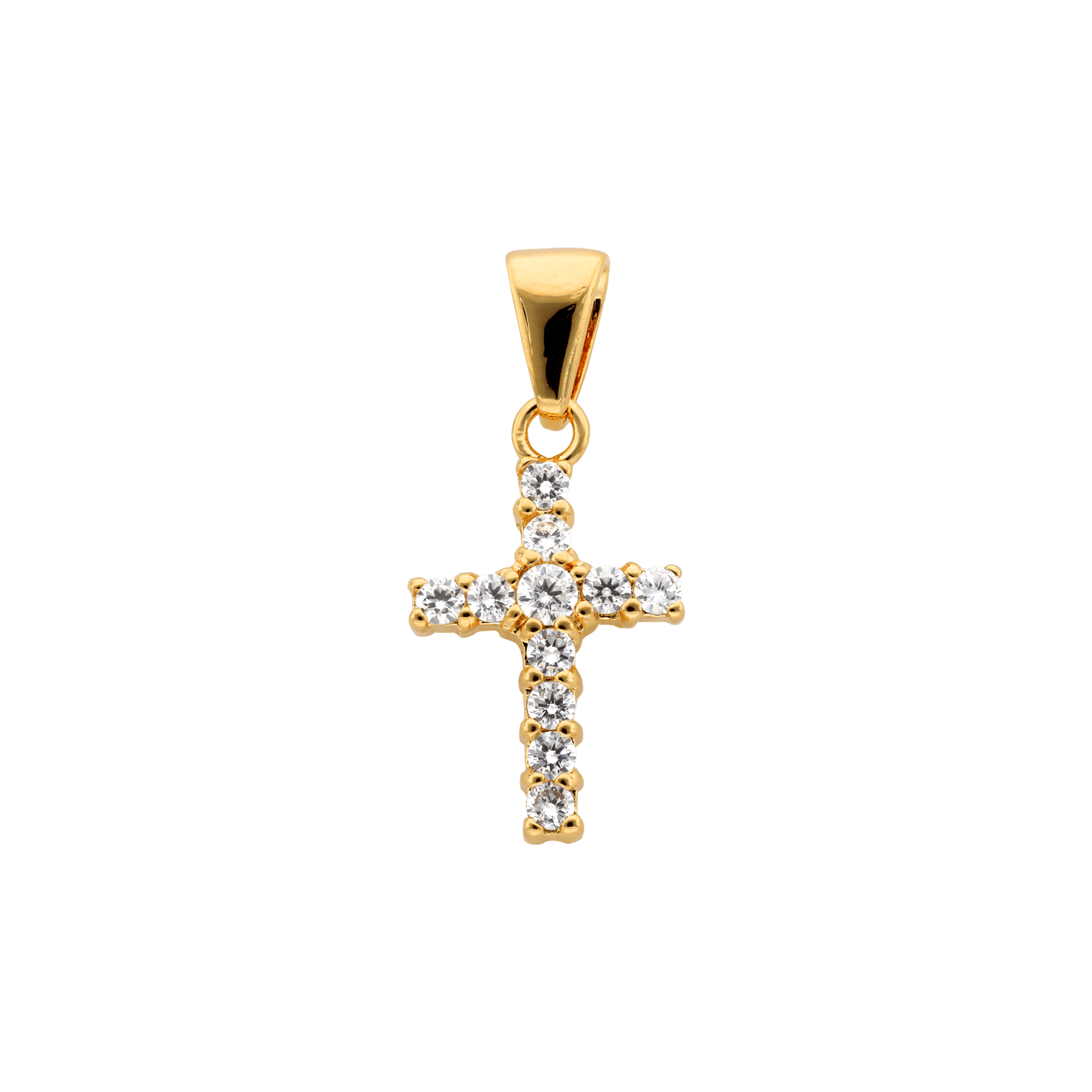 Pendentif Plaqué or croix Zirconia Cubique