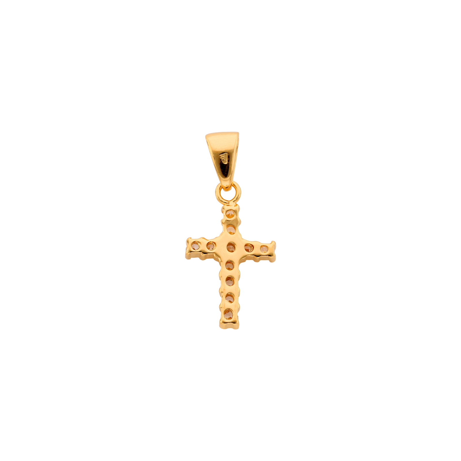 Pendentif Plaqué or croix Zirconia Cubique