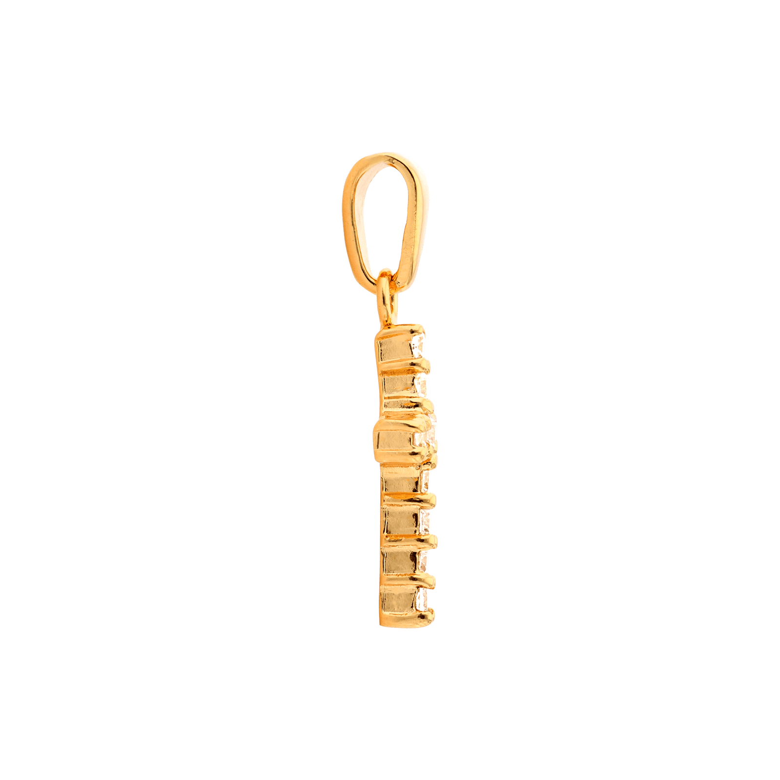 Pendentif Plaqué or croix Zirconia Cubique