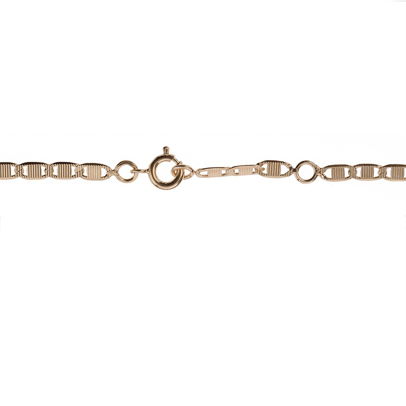 Chaîne Cheville Plaqué Or 23  à 25cm Maille Marine 3*4.5mm