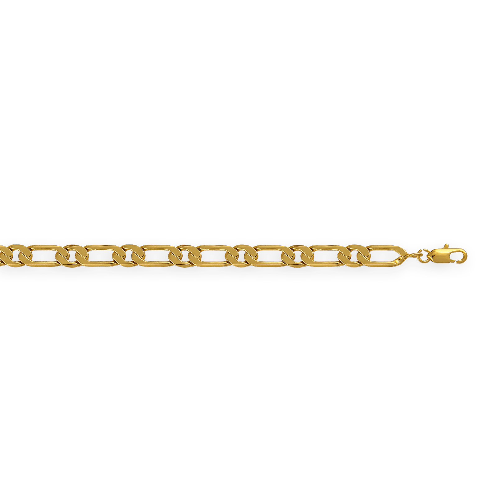 Bracelet Plaqué Or Maille Ultra Plate Alternée