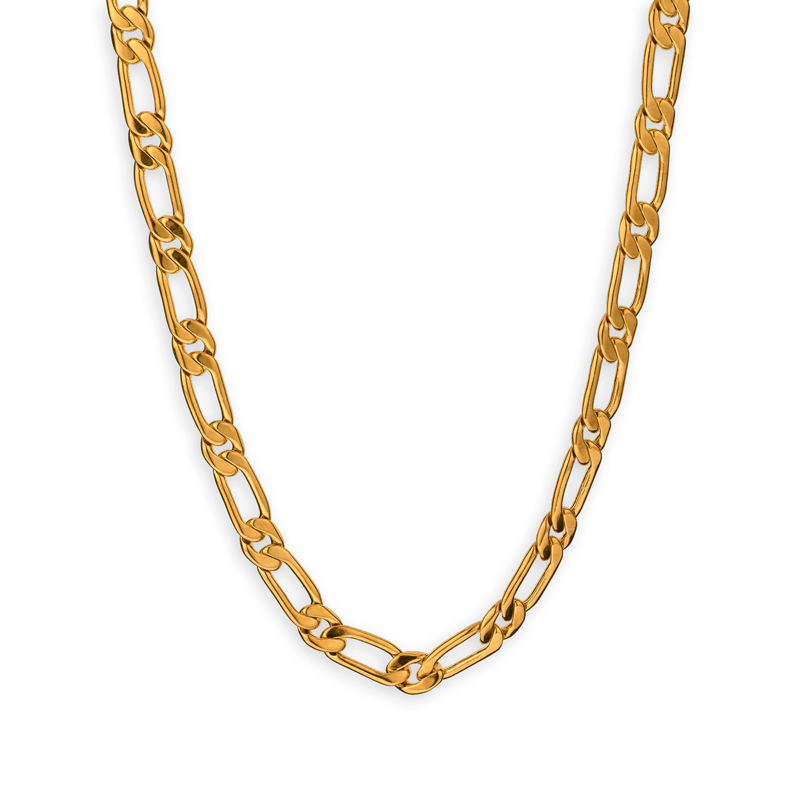 Collier Plaqué Or Maille Cheval Plate Alterné 6.7mm 60cm
