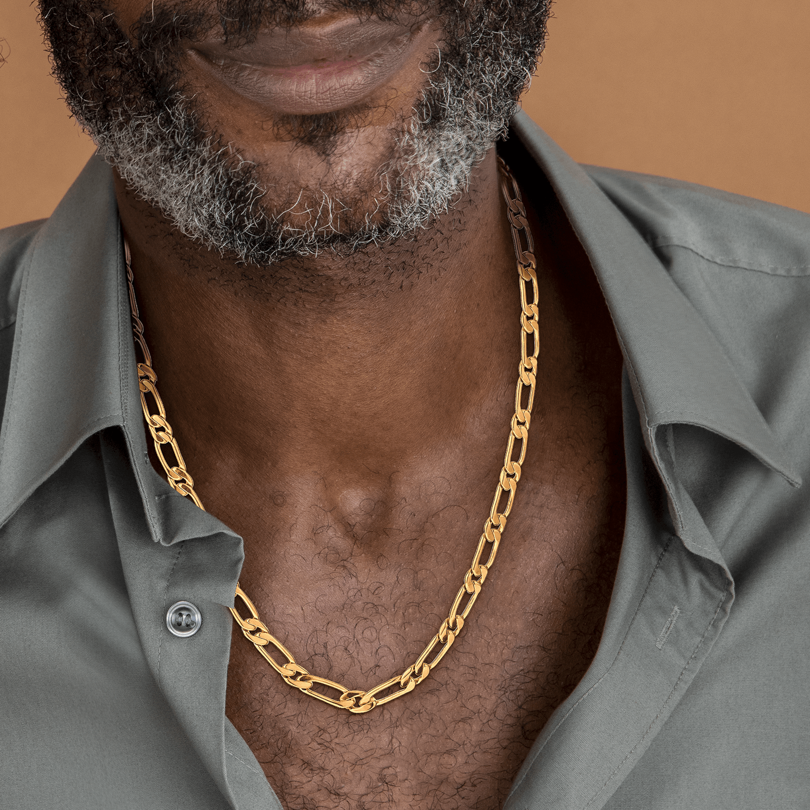 Collier plaqué or maille ultra plate alternée