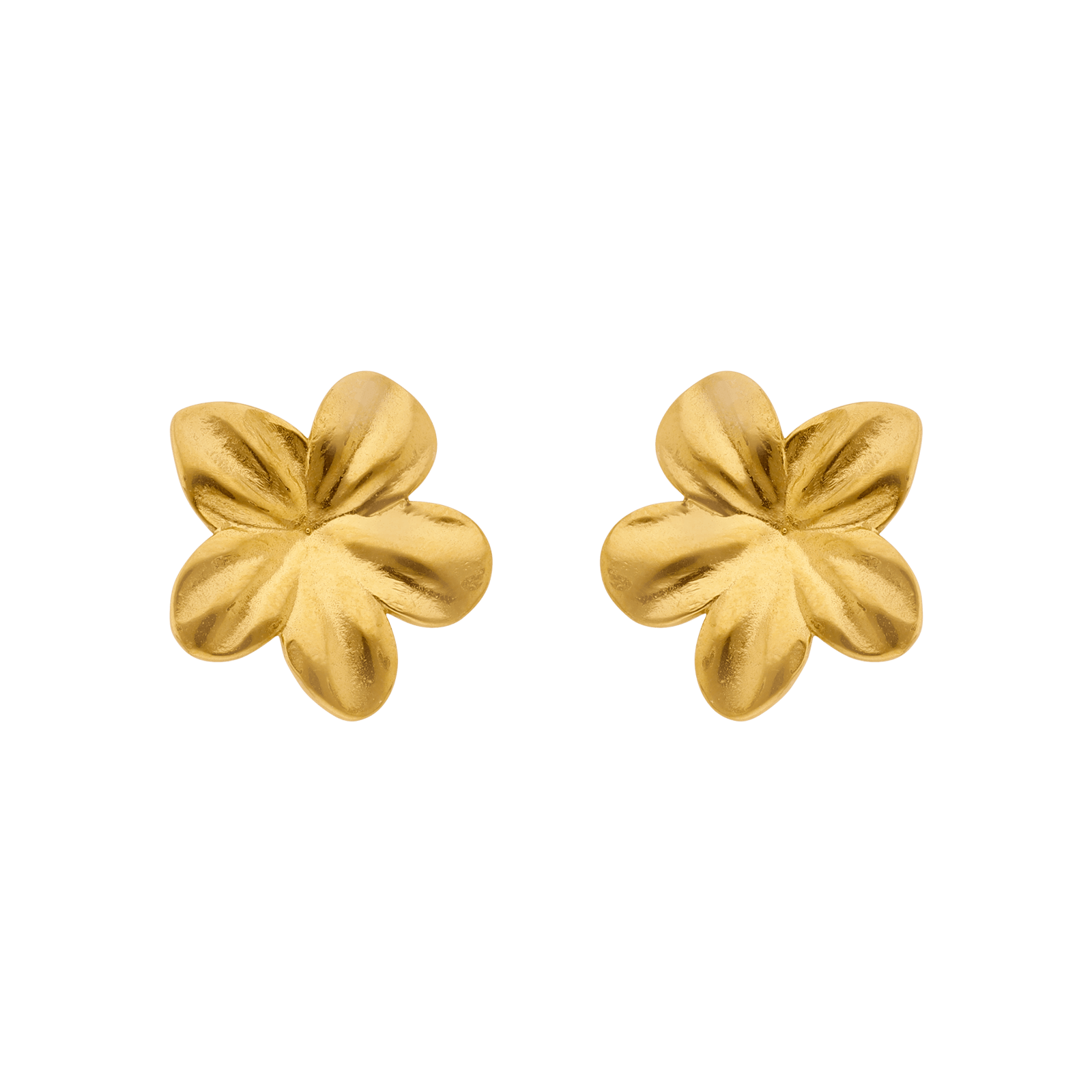 boucles d'oreilles callas acier doré hibiscus