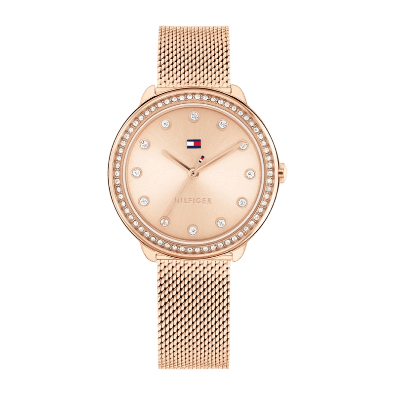Montre Femme Tommy Hilfiger Demi  Bracelet Acier Milanais Doré Rose Cadran Doré Rose – 1782700
