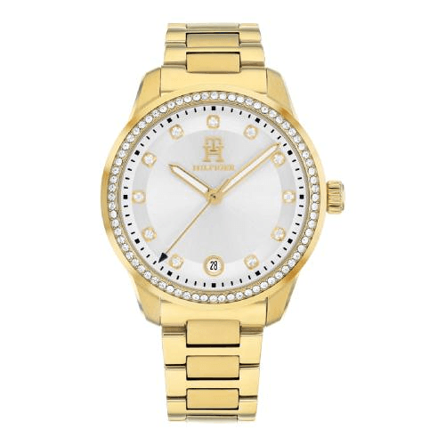 Montre Tommy Hilfiger  Quartz cadran blanc bracelet Acier Or Jaune