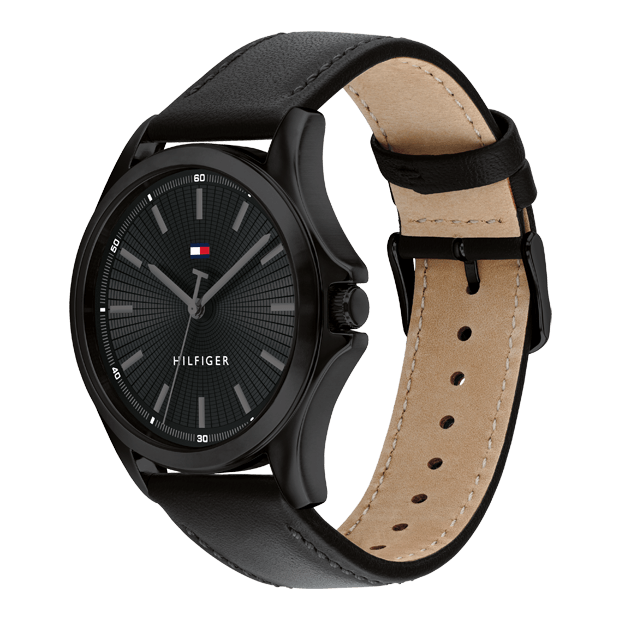 Montre homme Tommy Hilfiger Bruce en Cuir Noir - 1792190