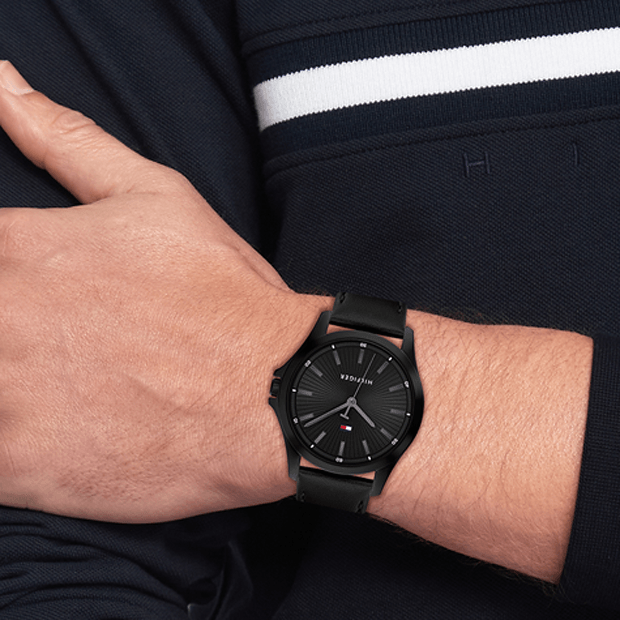 Montre homme Tommy Hilfiger Bruce en Cuir Noir - 1792190