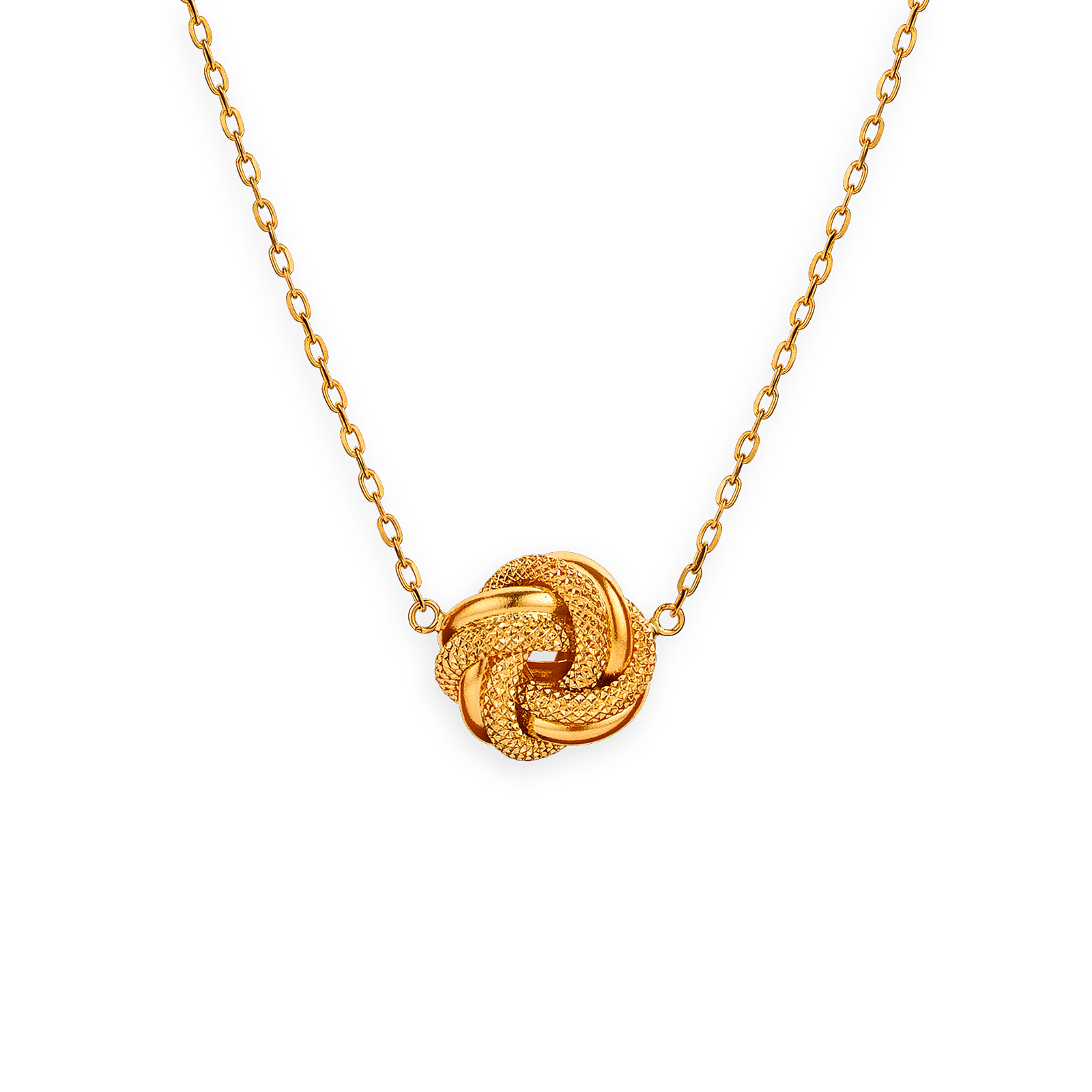 Collier or chaîne motif nœud