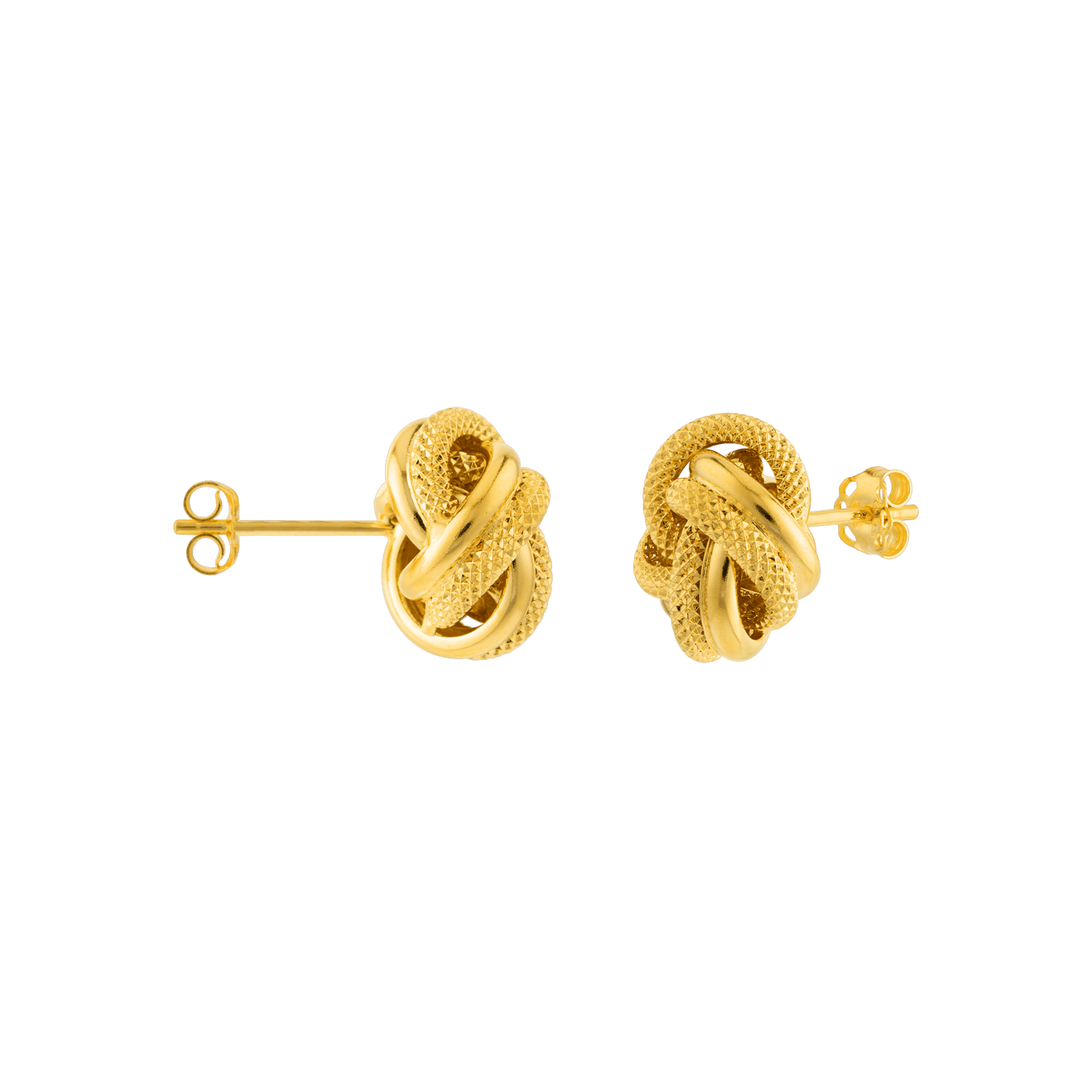 Boucles D'oreilles Or750 Motif Nœud 14mm