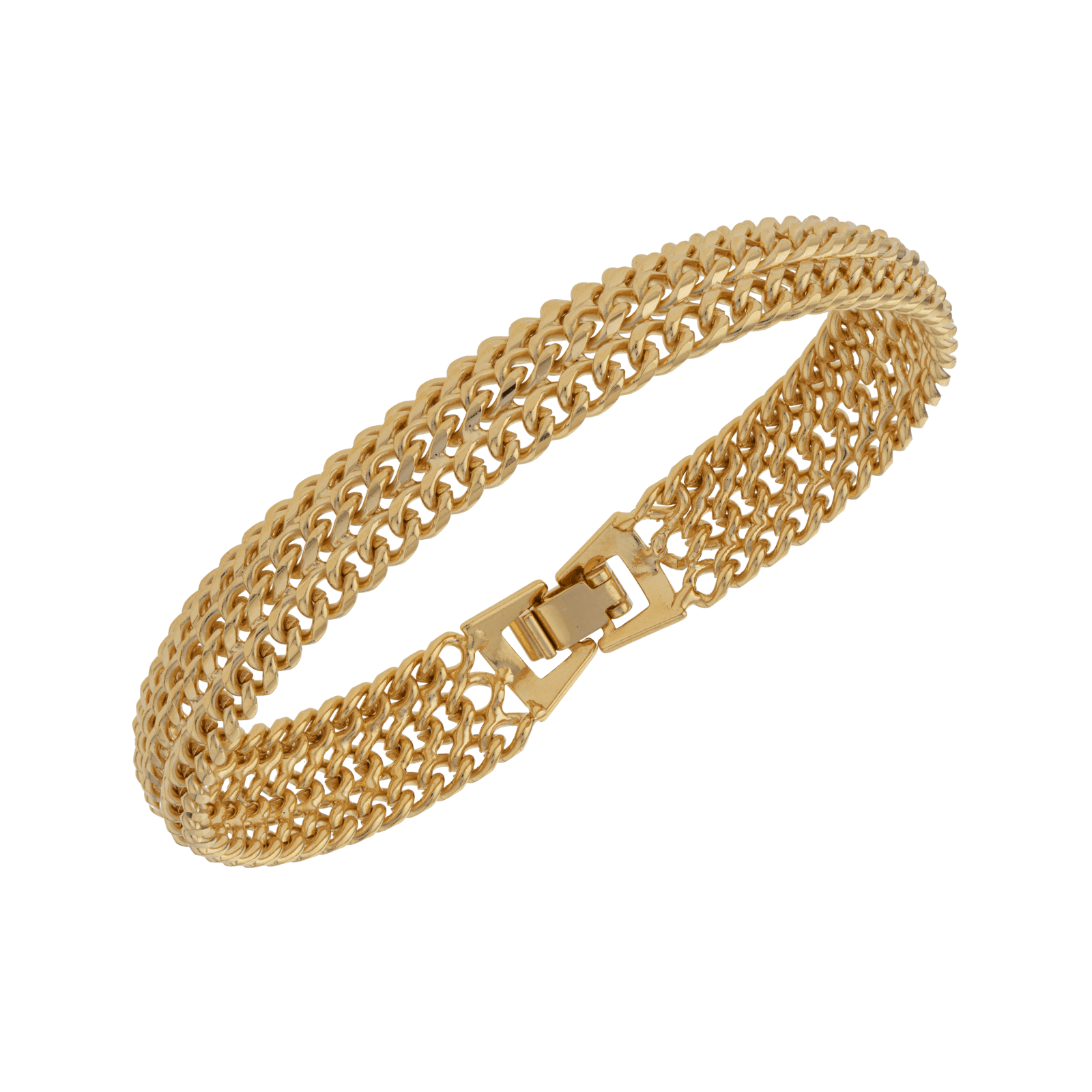 Bracelet maille américaine 12x21cm plaqué or